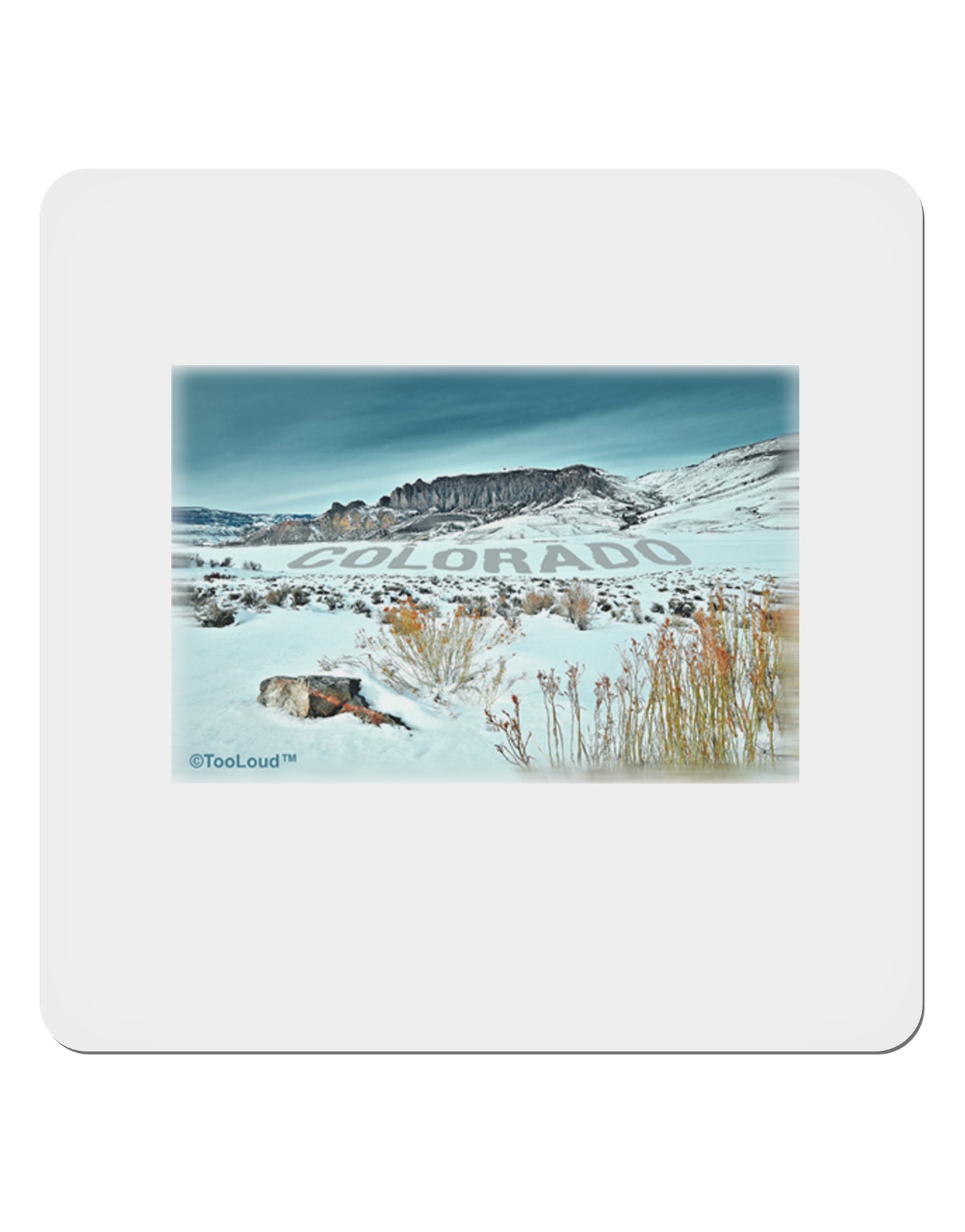 CO Snow Scene Text 4x4" Square Sticker-Stickers-TooLoud-1-Davson Sales