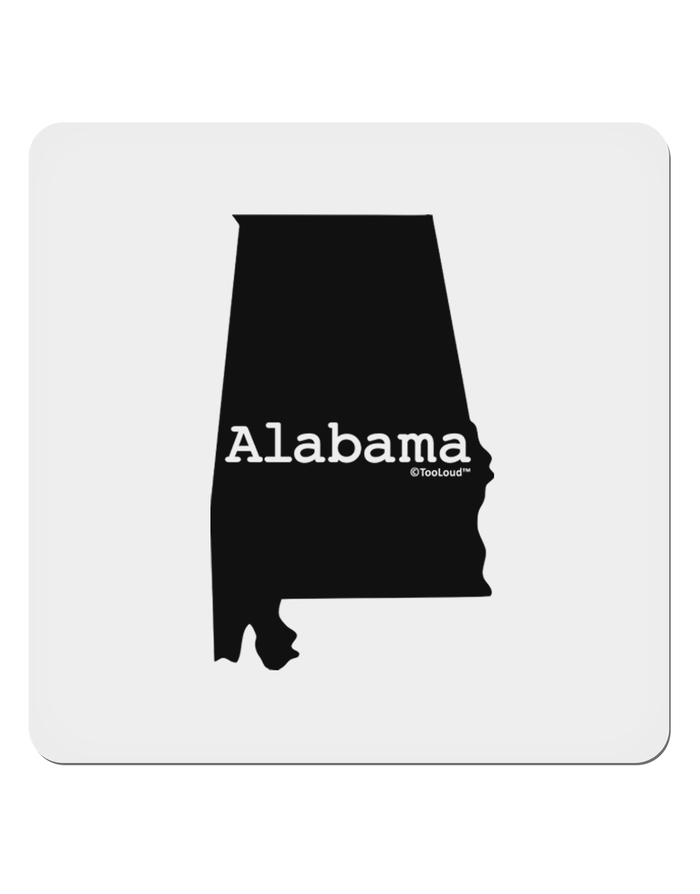 Alabama - United States Shape 4x4" Square Sticker 4 Pieces-Stickers-TooLoud-White-Davson Sales