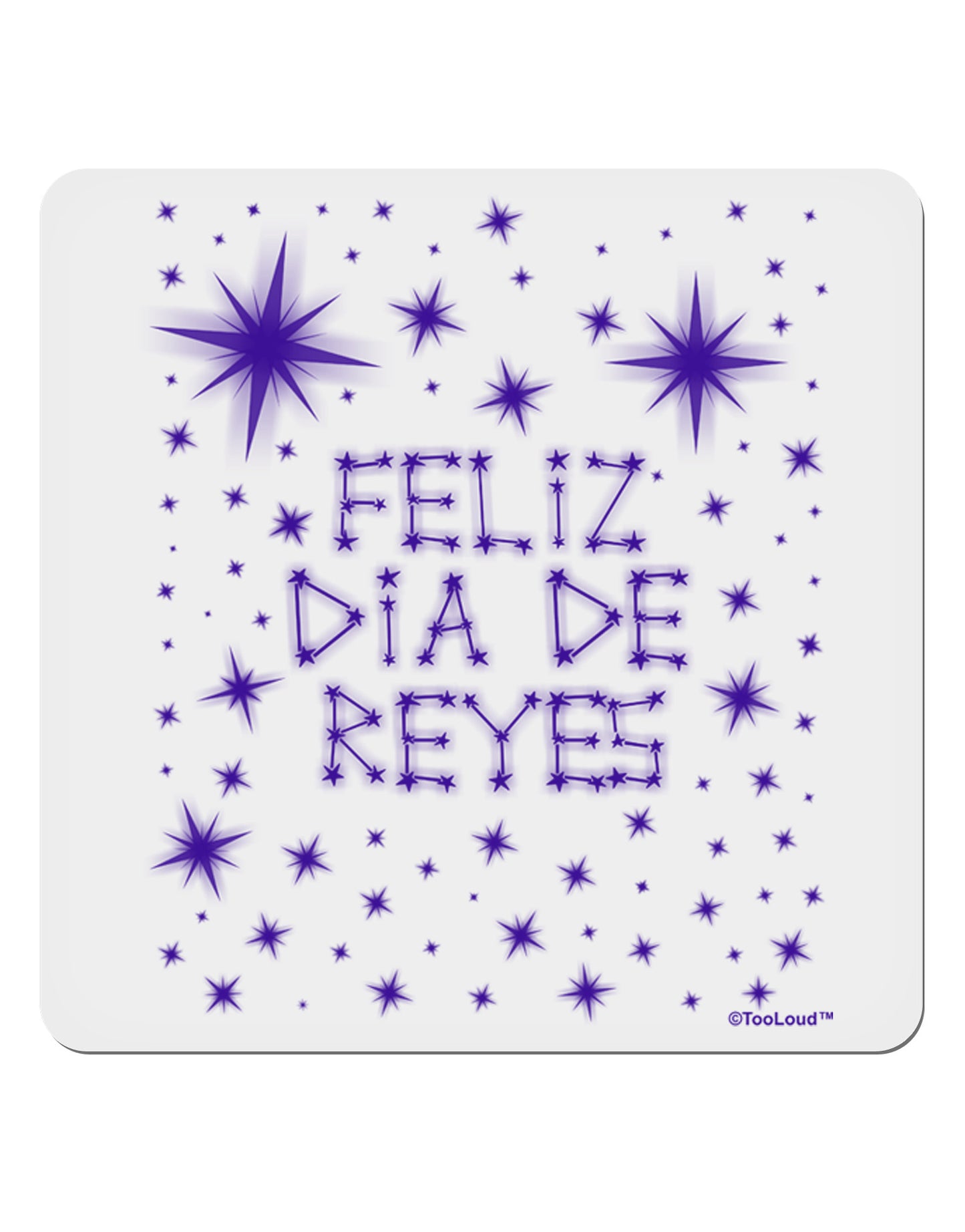 Feliz Dia de Reyes - Estrellas Brillantes 4x4" Square Sticker 4 Pieces-Stickers-TooLoud-White-Davson Sales