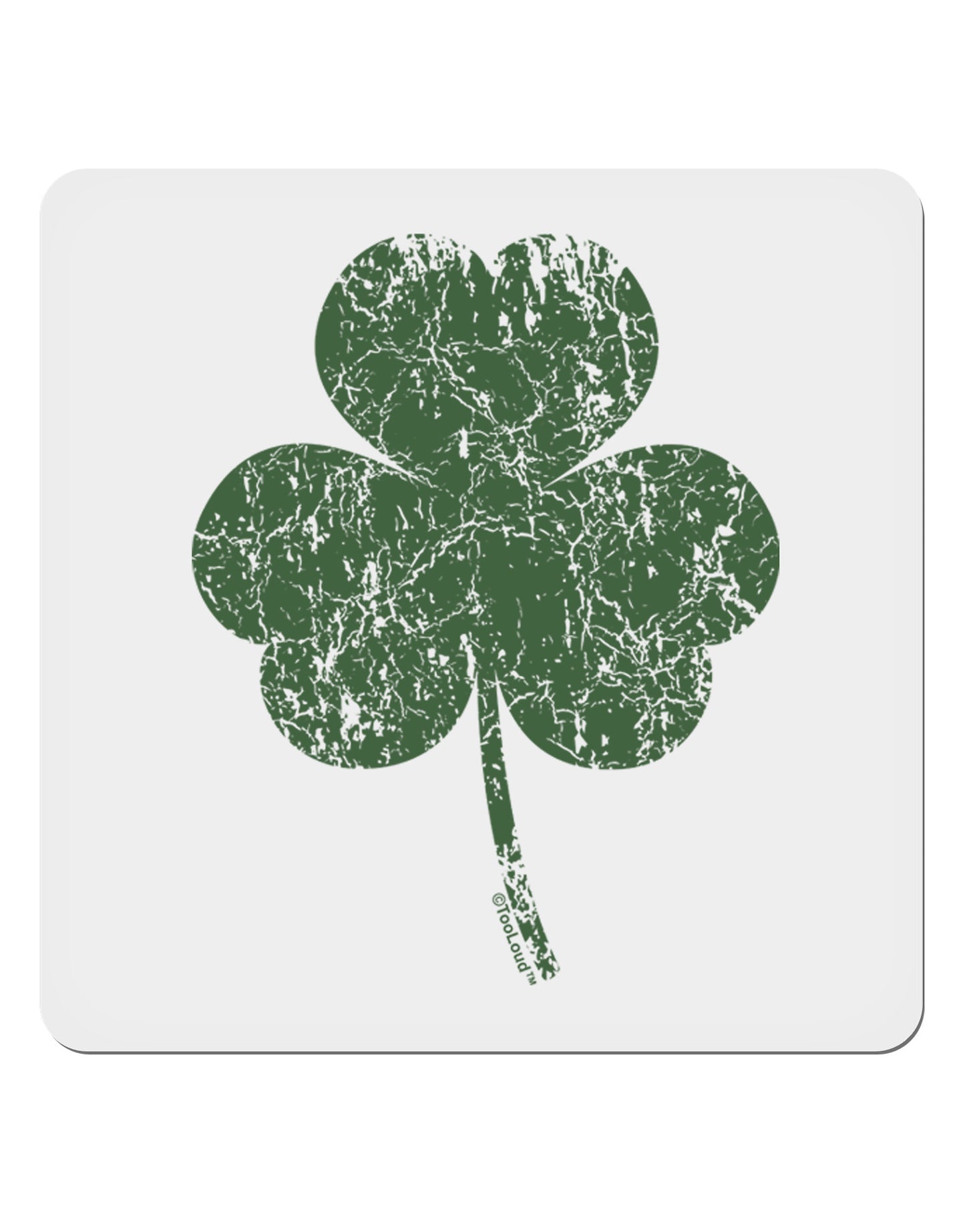 Distressed Traditional Irish Shamrock 4x4" Square Sticker 4 Pieces-Stickers-TooLoud-White-Davson Sales
