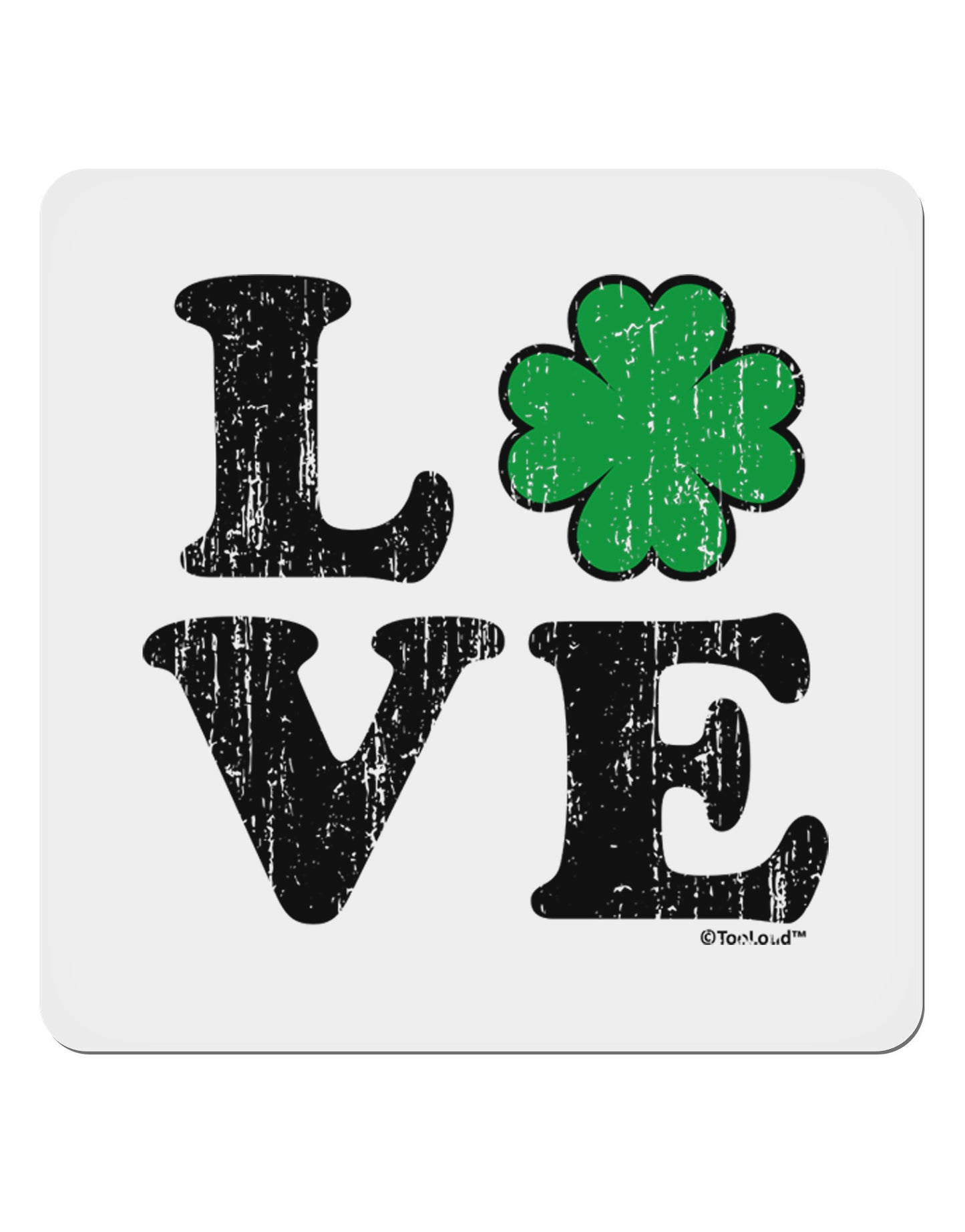 Irish Love - Distressed 4x4" Square Sticker 4 Pieces-Stickers-TooLoud-White-Davson Sales