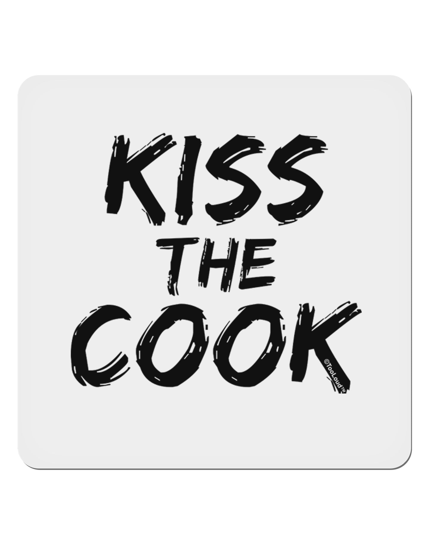 Kiss the Cook Grill Master 2 - Text 4x4" Square Sticker 4 Pieces-Stickers-TooLoud-White-Davson Sales