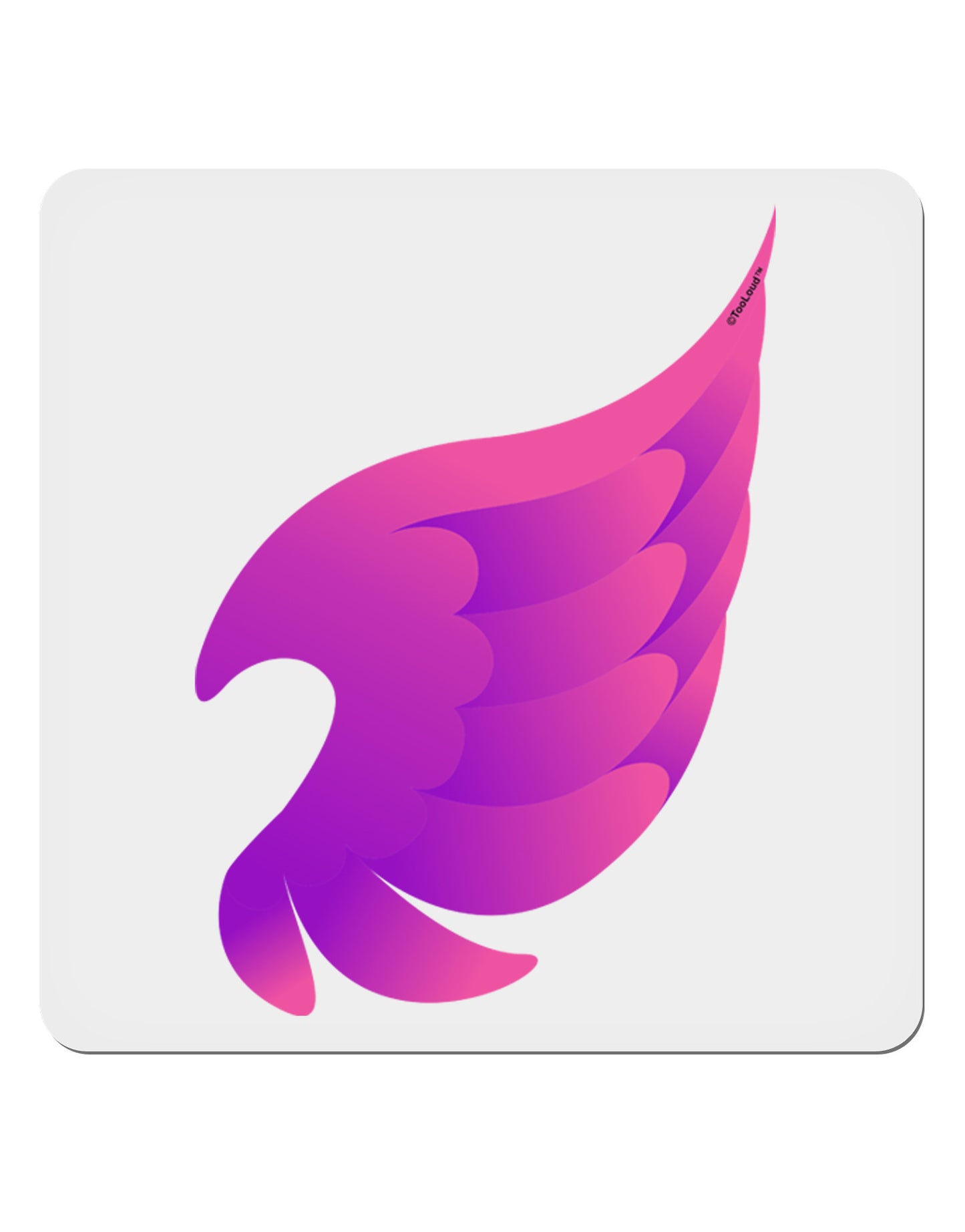 Cute Single Angel Wing 4x4" Square Sticker 4 Pieces-Stickers-TooLoud-White-Davson Sales