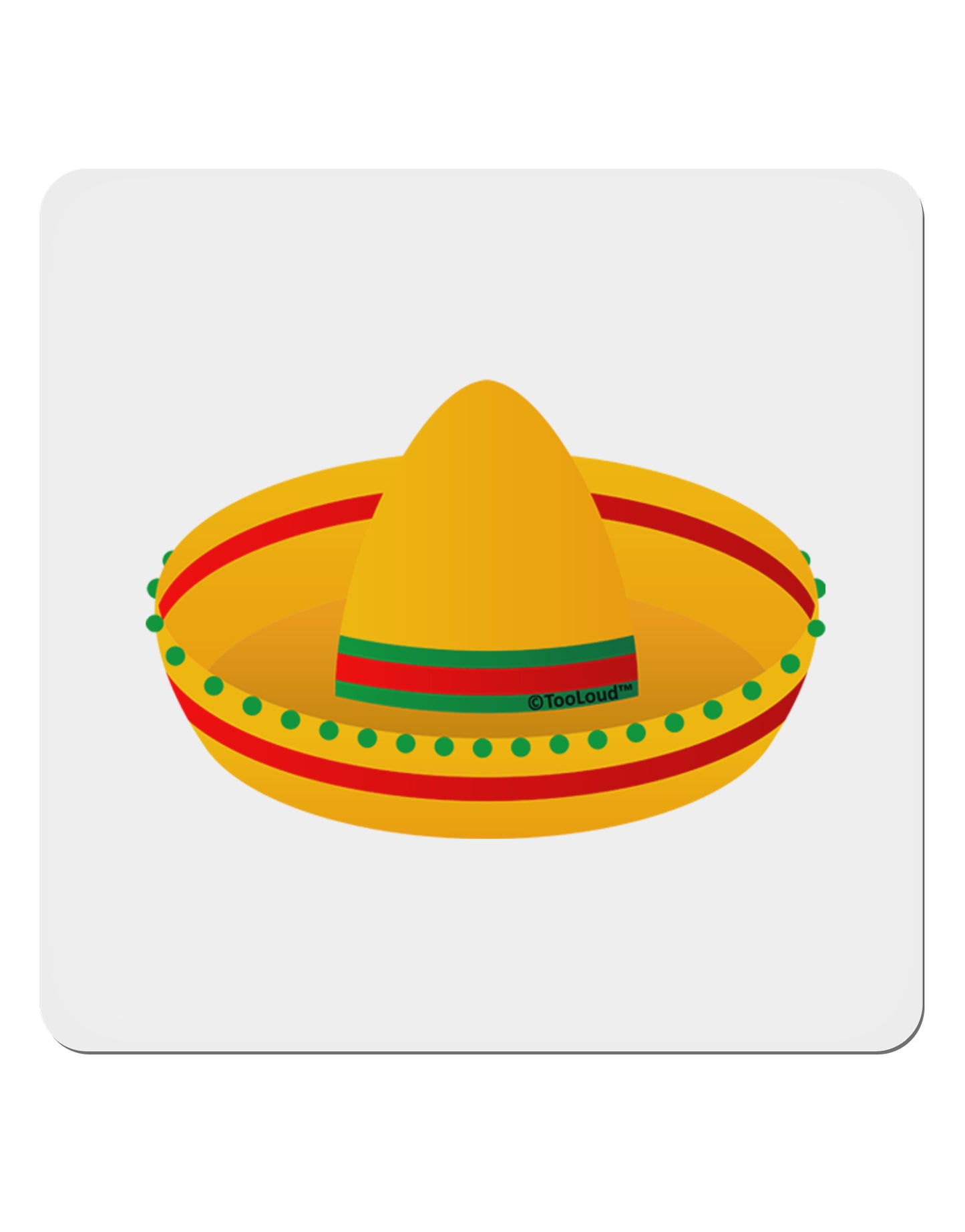 Sombrero Design 4x4" Square Sticker 4 Pieces-Stickers-TooLoud-White-Davson Sales