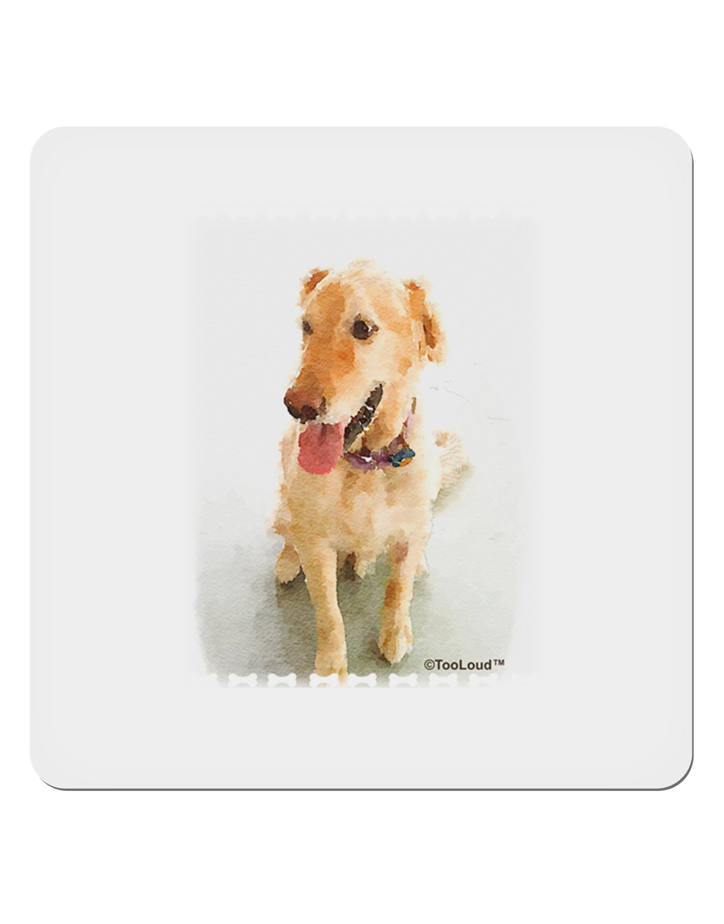 Golden Retriever Watercolor 4x4" Square Sticker-Stickers-TooLoud-1-Davson Sales
