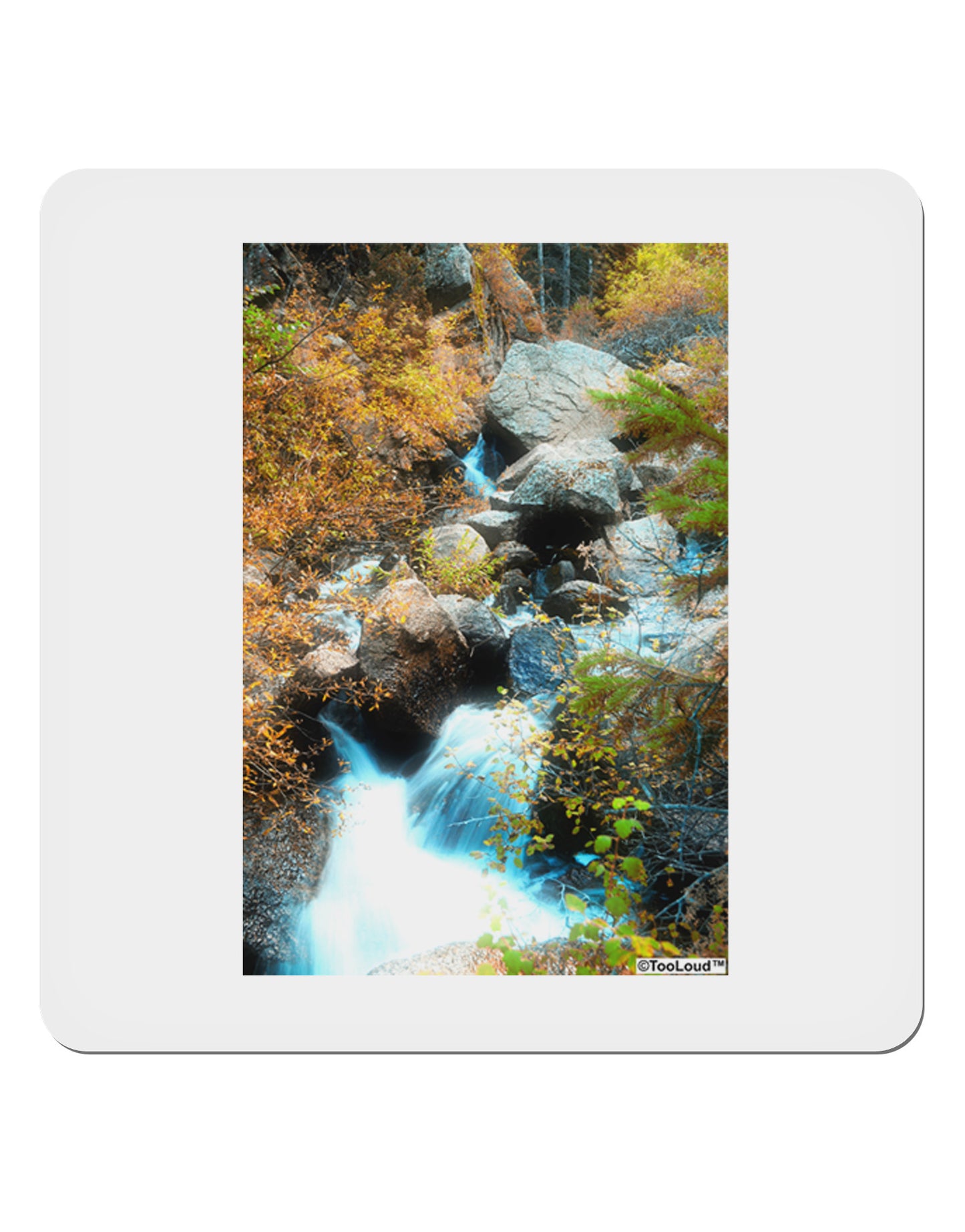 Rockies Waterfall 4x4" Square Sticker-Stickers-TooLoud-1-Davson Sales