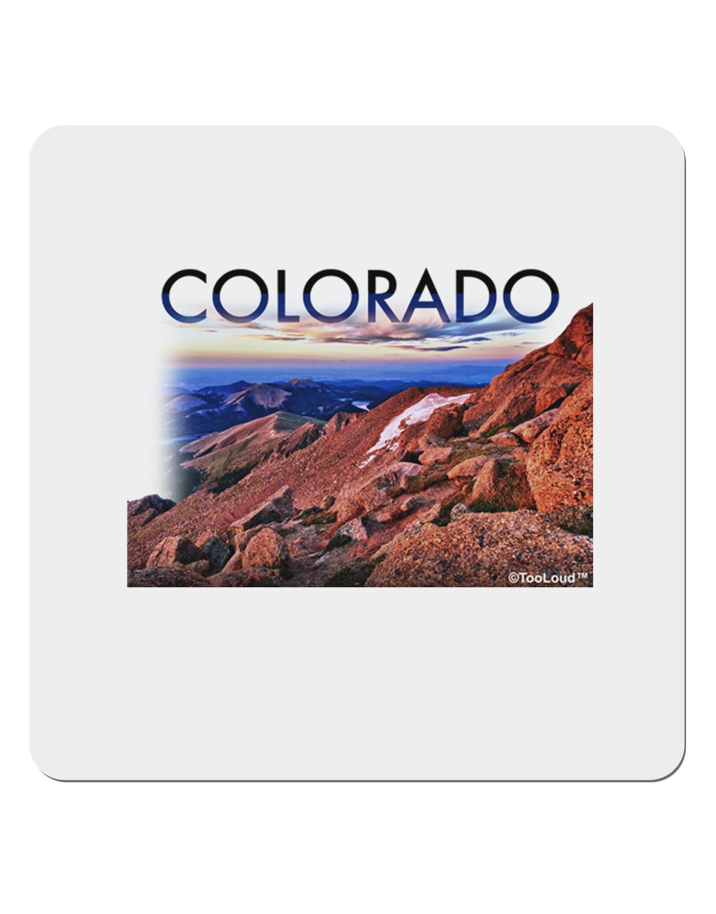 Colorado Mtn Sunset Cutout 4x4" Square Sticker-Stickers-TooLoud-1-Davson Sales