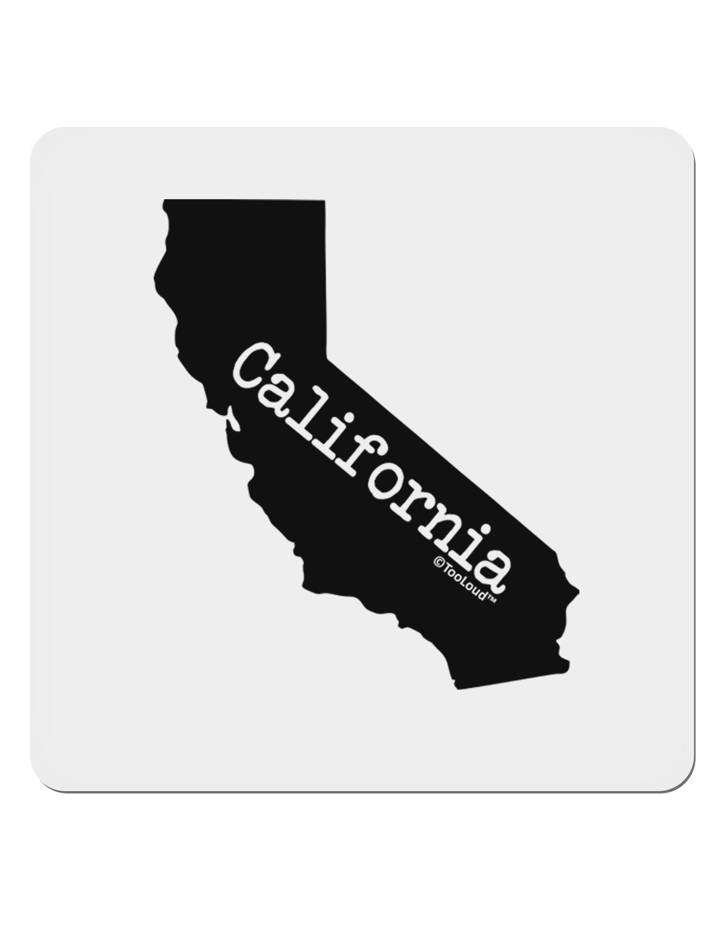 California - United States Shape 4x4" Square Sticker 4 Pieces-Stickers-TooLoud-White-Davson Sales