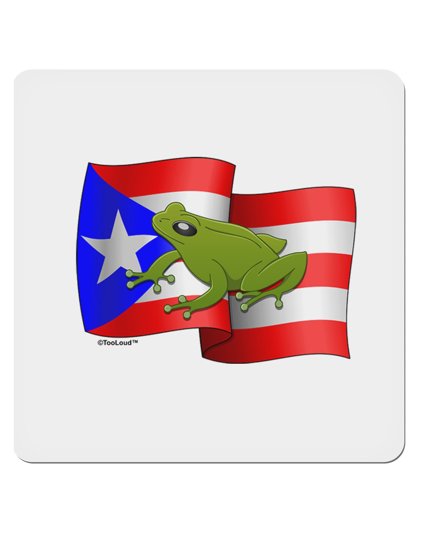 Puerto Rico Coqui 4x4" Square Sticker-Stickers-TooLoud-1-Davson Sales