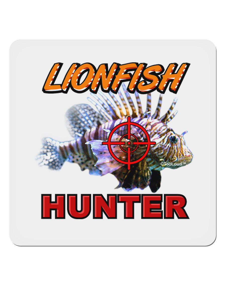 Lionfish Hunter 4x4&#x22; Square Sticker 4 Pieces-Stickers-TooLoud-White-Davson Sales