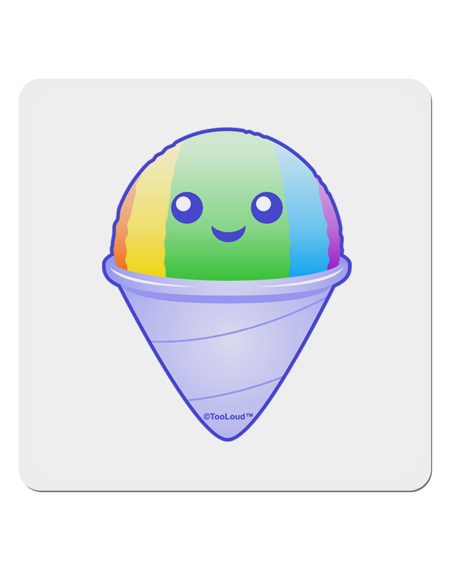 Cute Shaved Ice 4x4" Square Sticker 4 Pieces-Stickers-TooLoud-White-Davson Sales