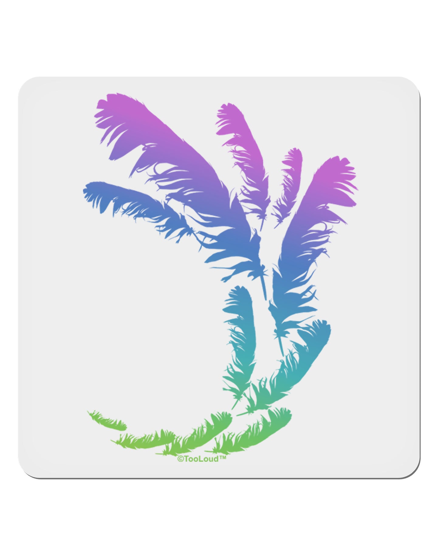 Tropical Feathers 4x4" Square Sticker-Stickers-TooLoud-1-Davson Sales