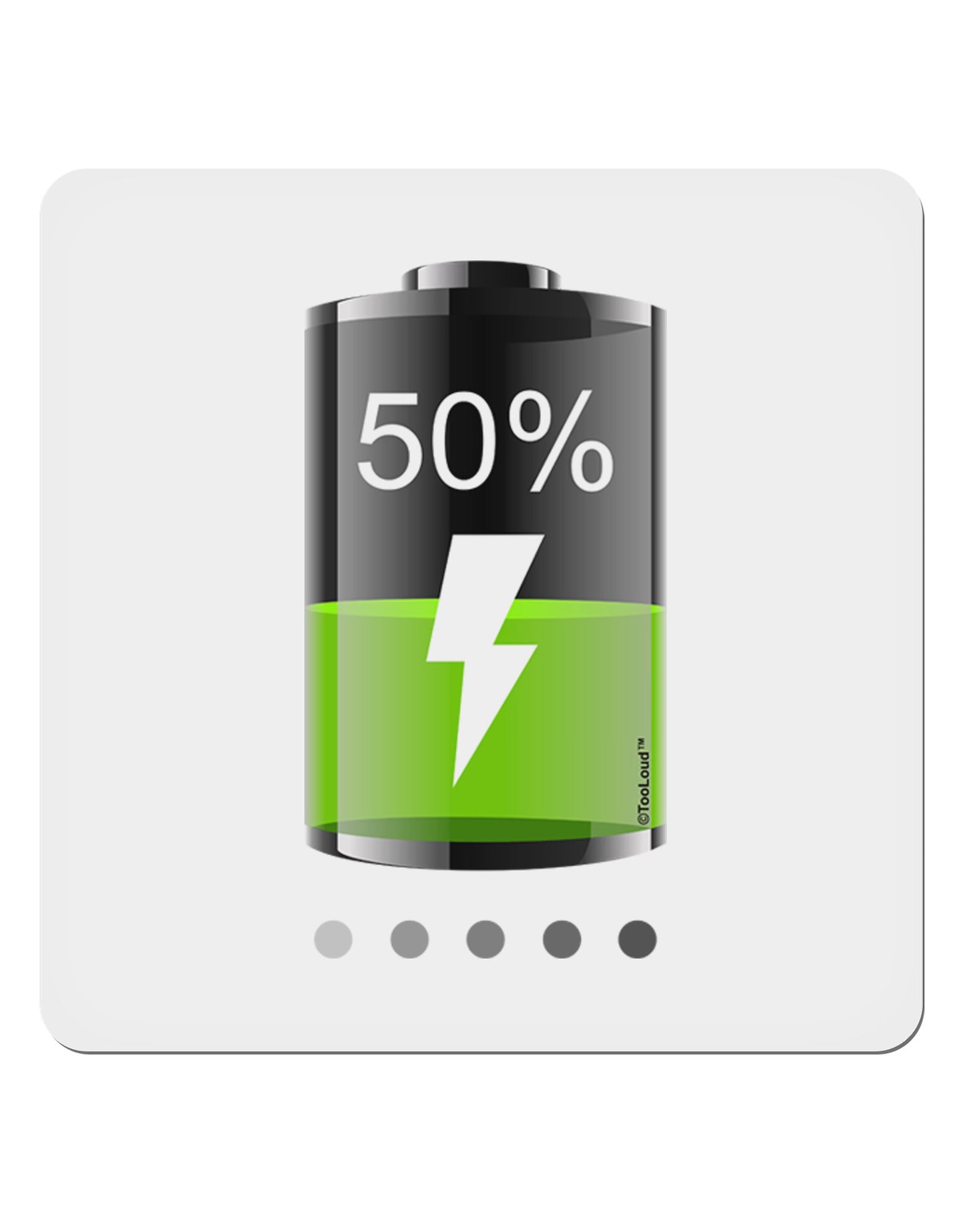 Half Energy 50 Percent 4x4" Square Sticker-Stickers-TooLoud-1-Davson Sales