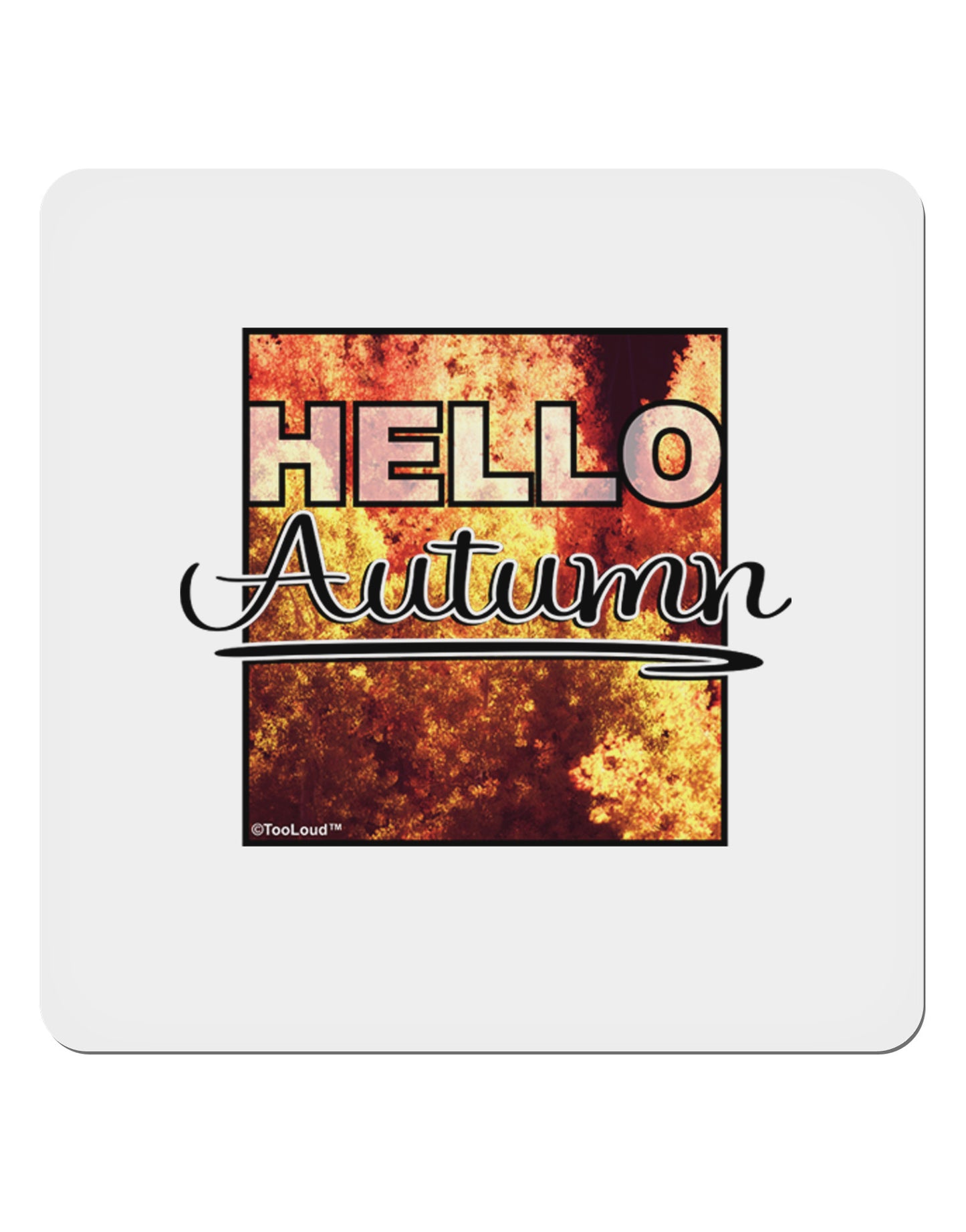 Hello Autumn 4x4" Square Sticker-Stickers-TooLoud-1-Davson Sales
