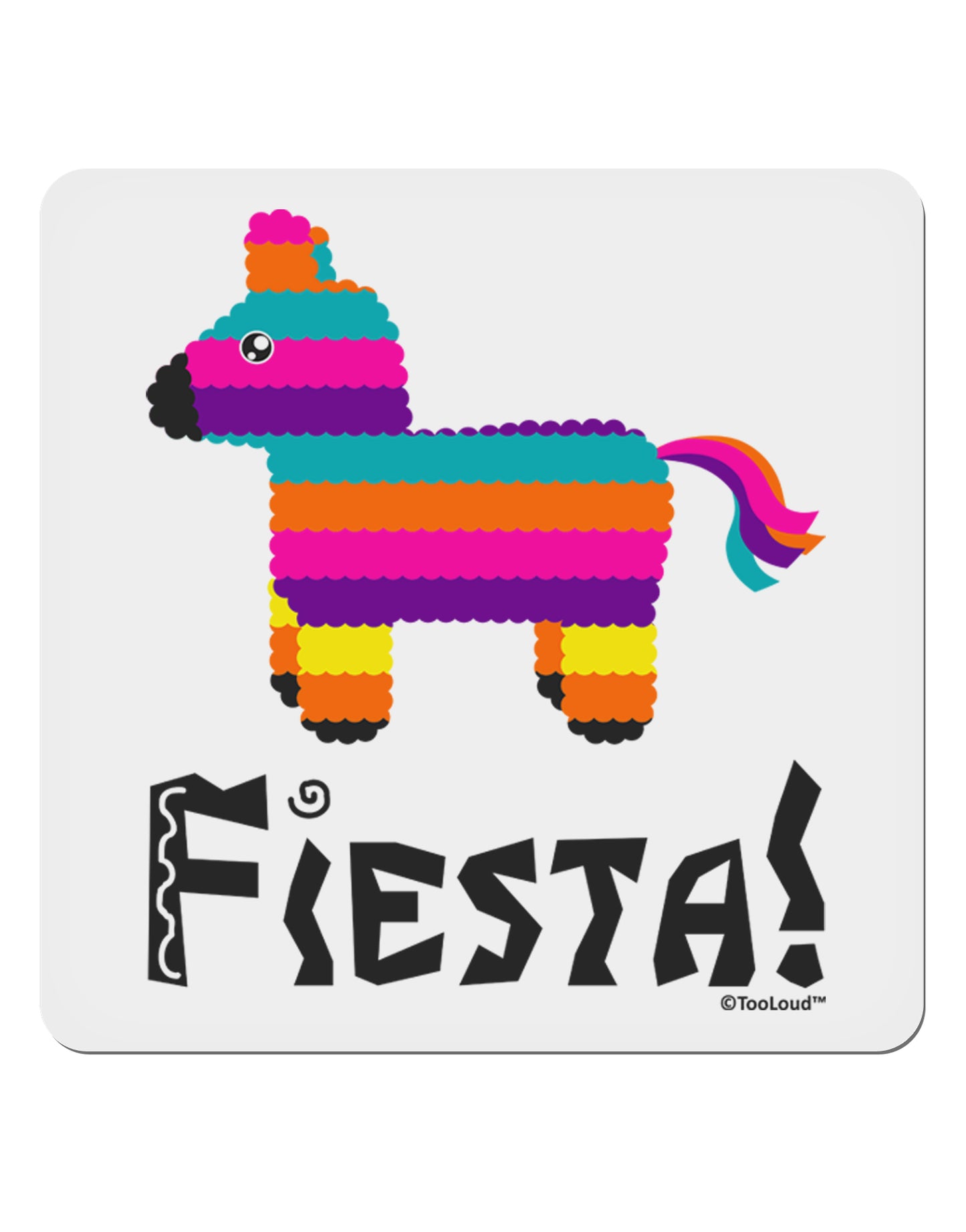 Colorful Pinata Design - Fiesta 4x4" Square Sticker 4 Pieces-Stickers-TooLoud-White-Davson Sales