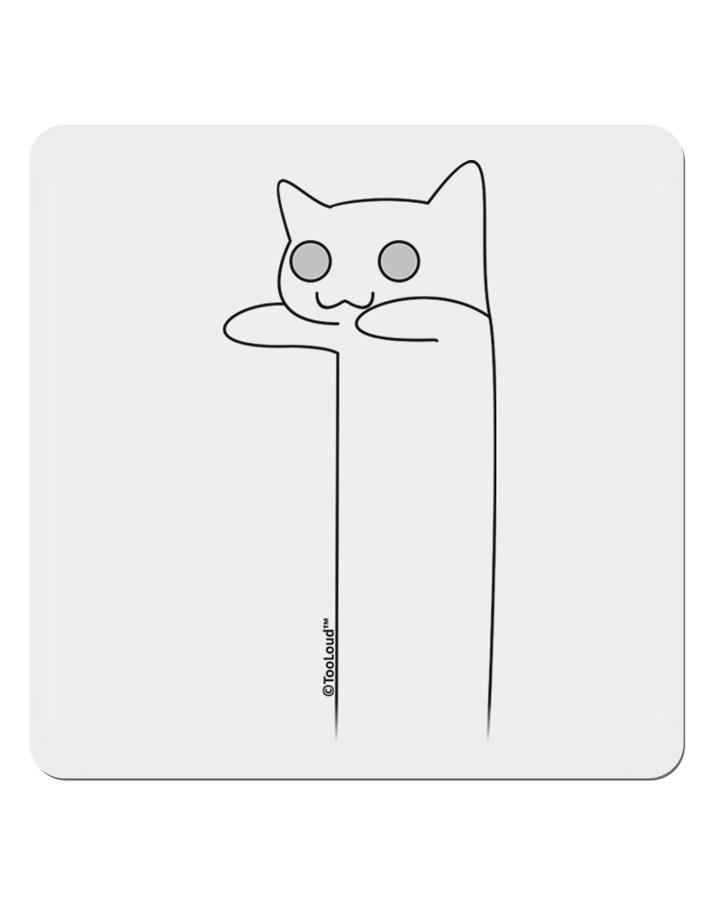Longcat - Internet Humor 4x4" Square Sticker 4 Pieces-Stickers-TooLoud-White-Davson Sales