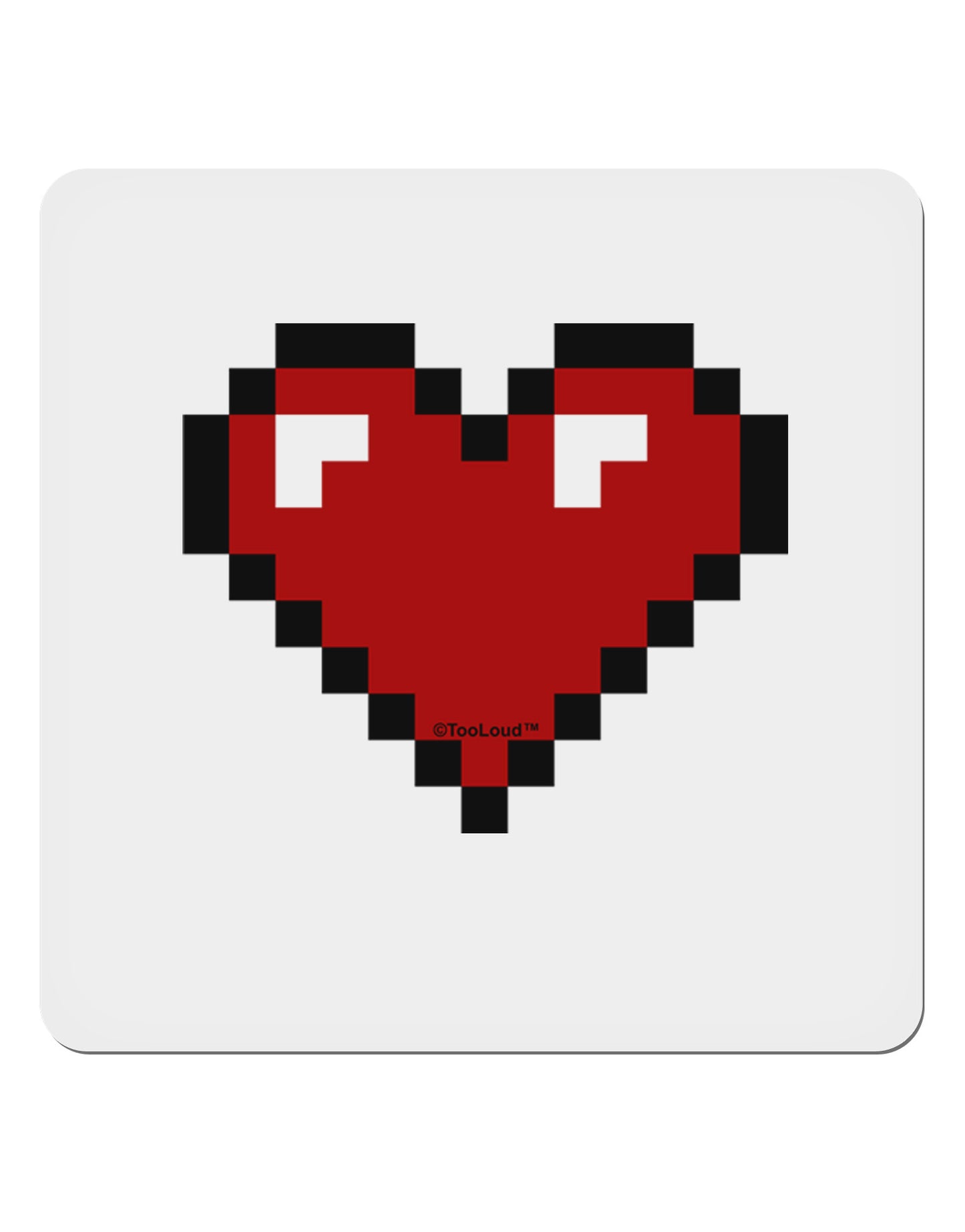 Pixel Heart Design 1 - Valentine's Day 4x4" Square Sticker 4 Pieces-Stickers-TooLoud-White-Davson Sales