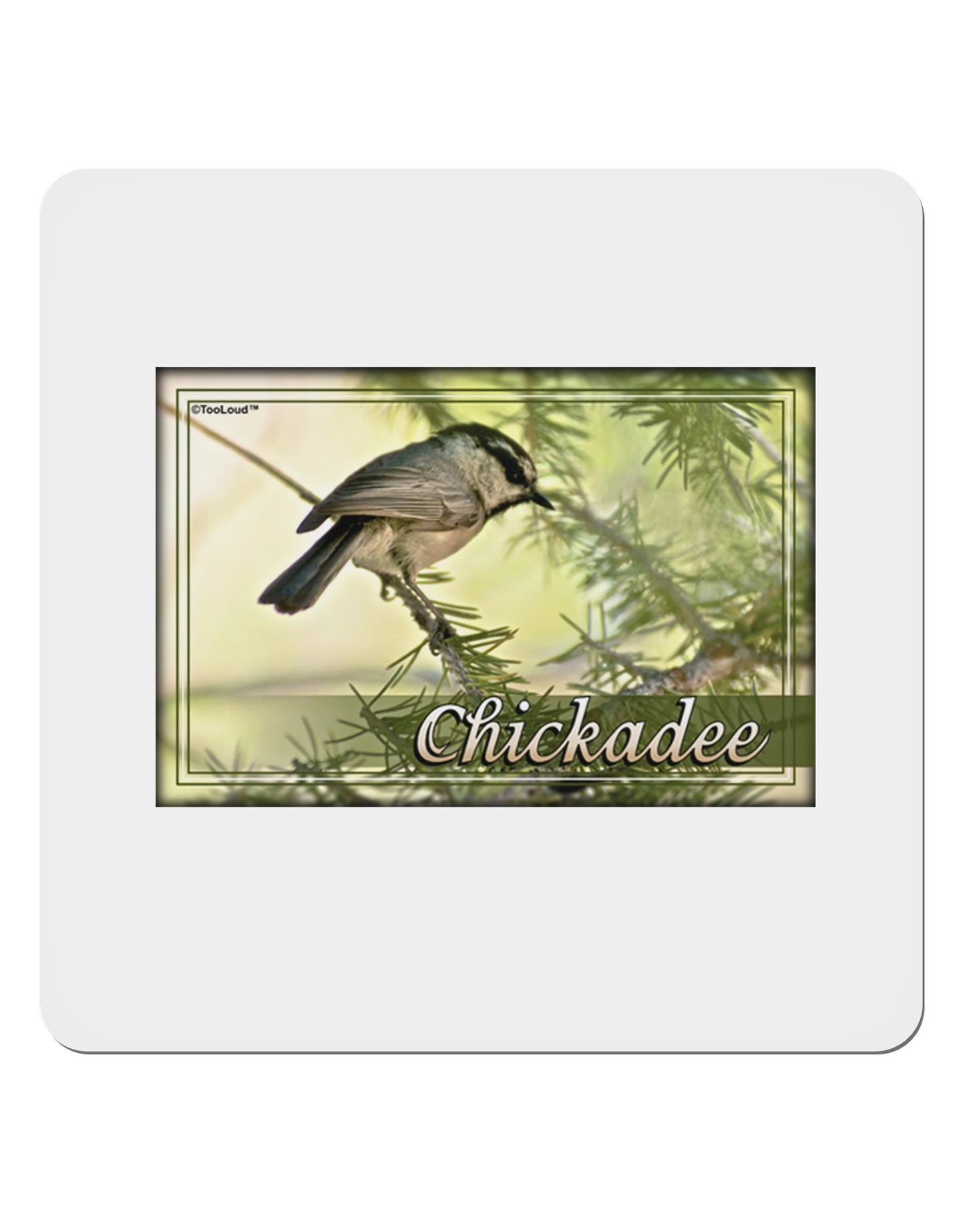CO Chickadee with Text 4x4" Square Sticker-Stickers-TooLoud-1-Davson Sales