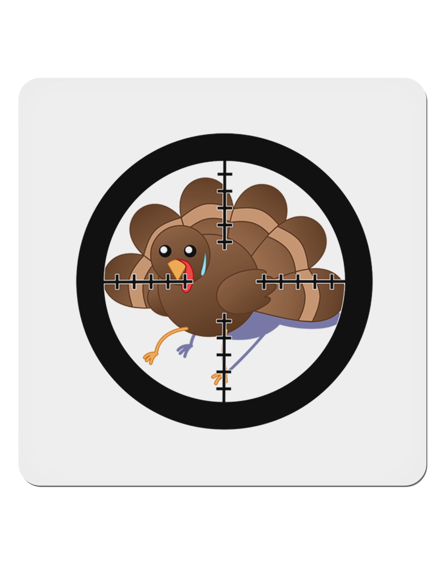 Turkey Trouble - Thanksgiving Funny 4x4" Square Sticker 4 Pieces-Stickers-TooLoud-White-Davson Sales