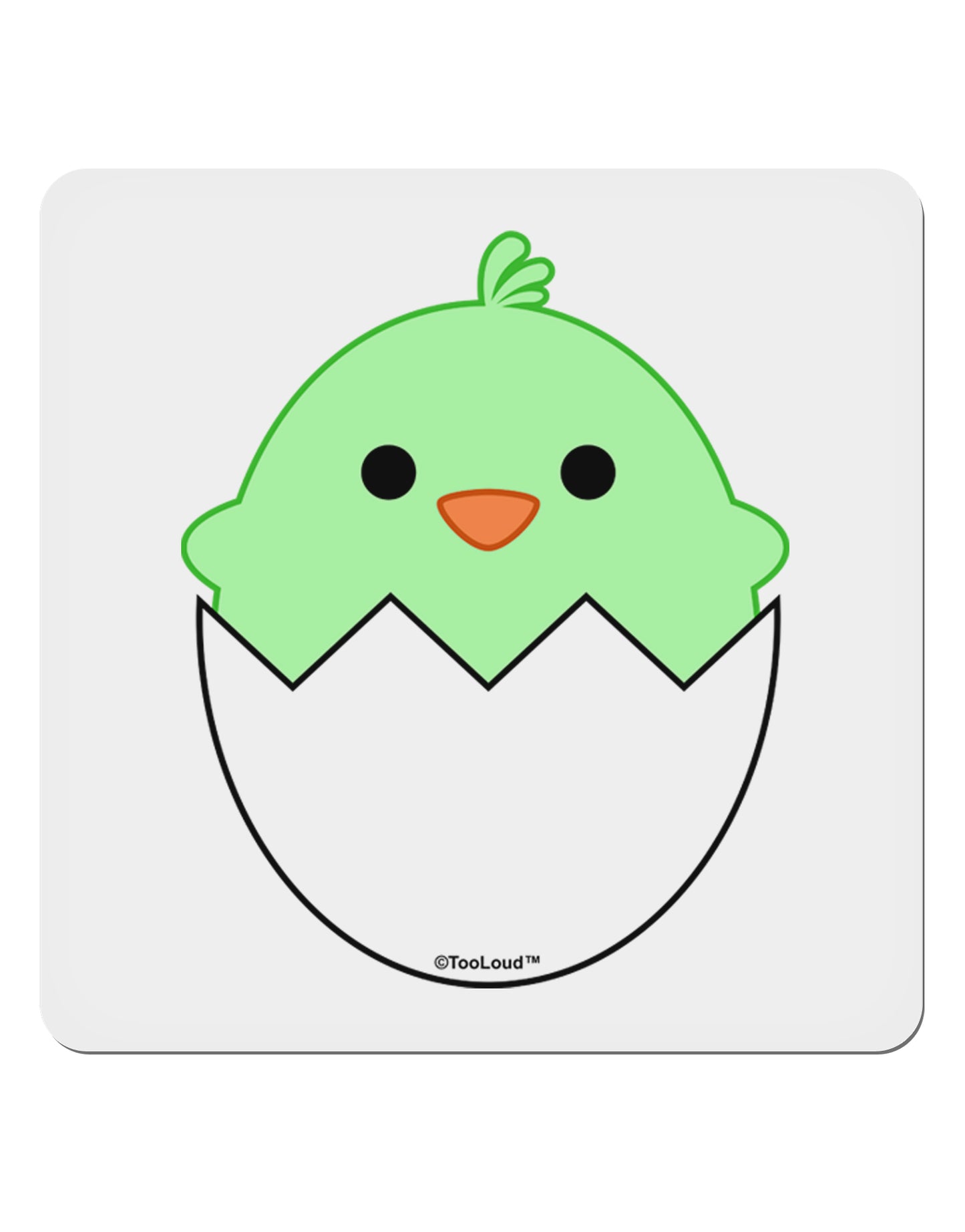 Cute Hatching Chick - Green 4x4" Square Sticker 4 Pieces-Stickers-TooLoud-White-Davson Sales