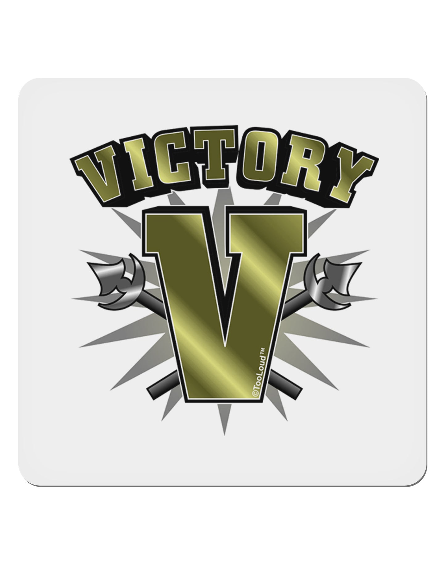 Victory V 4x4" Square Sticker-Stickers-TooLoud-1-Davson Sales