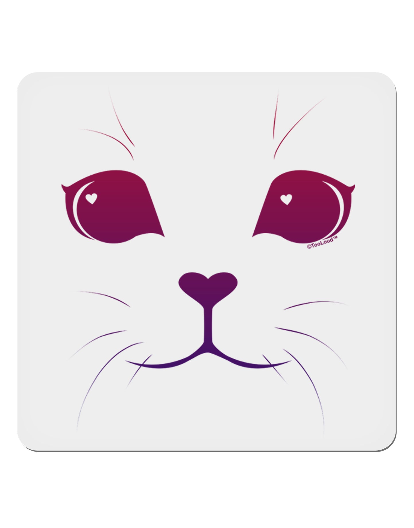 Heart Kitten 4x4" Square Sticker-Stickers-TooLoud-1-Davson Sales