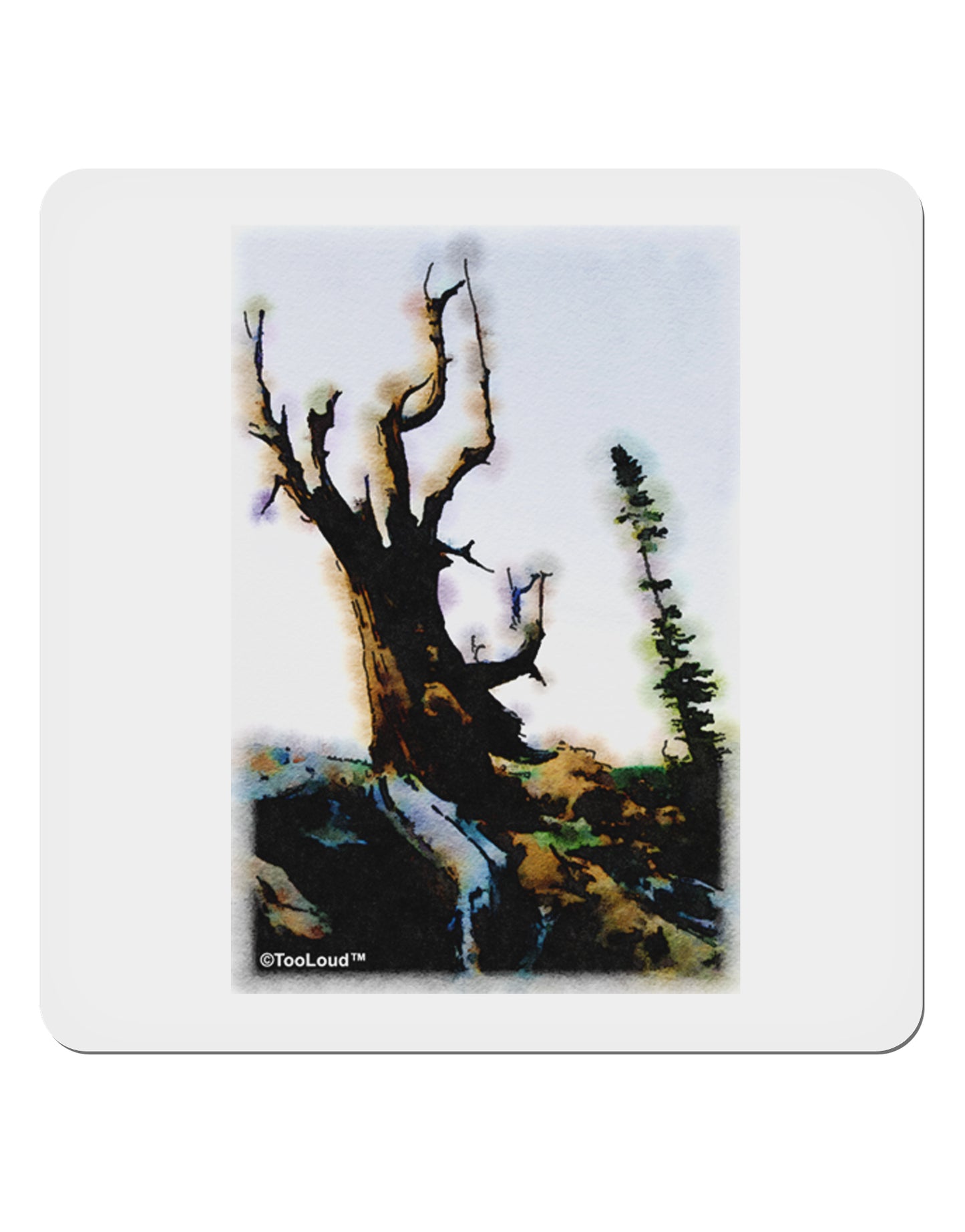 CO Mountain Scenery Watercolor 4x4" Square Sticker-Stickers-TooLoud-1-Davson Sales