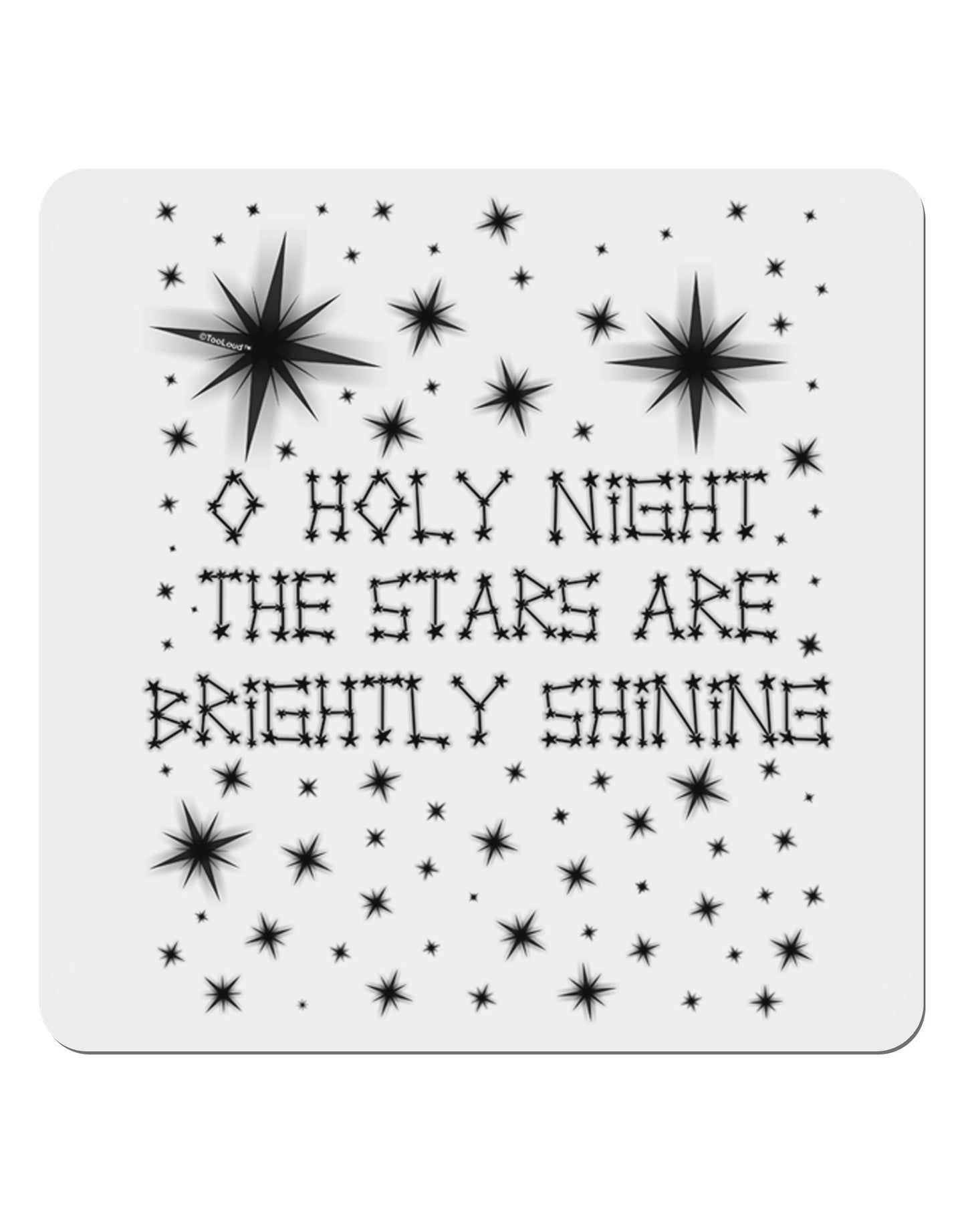 O Holy Night Shining Christmas Stars 4x4" Square Sticker 4 Pieces-Stickers-TooLoud-White-Davson Sales