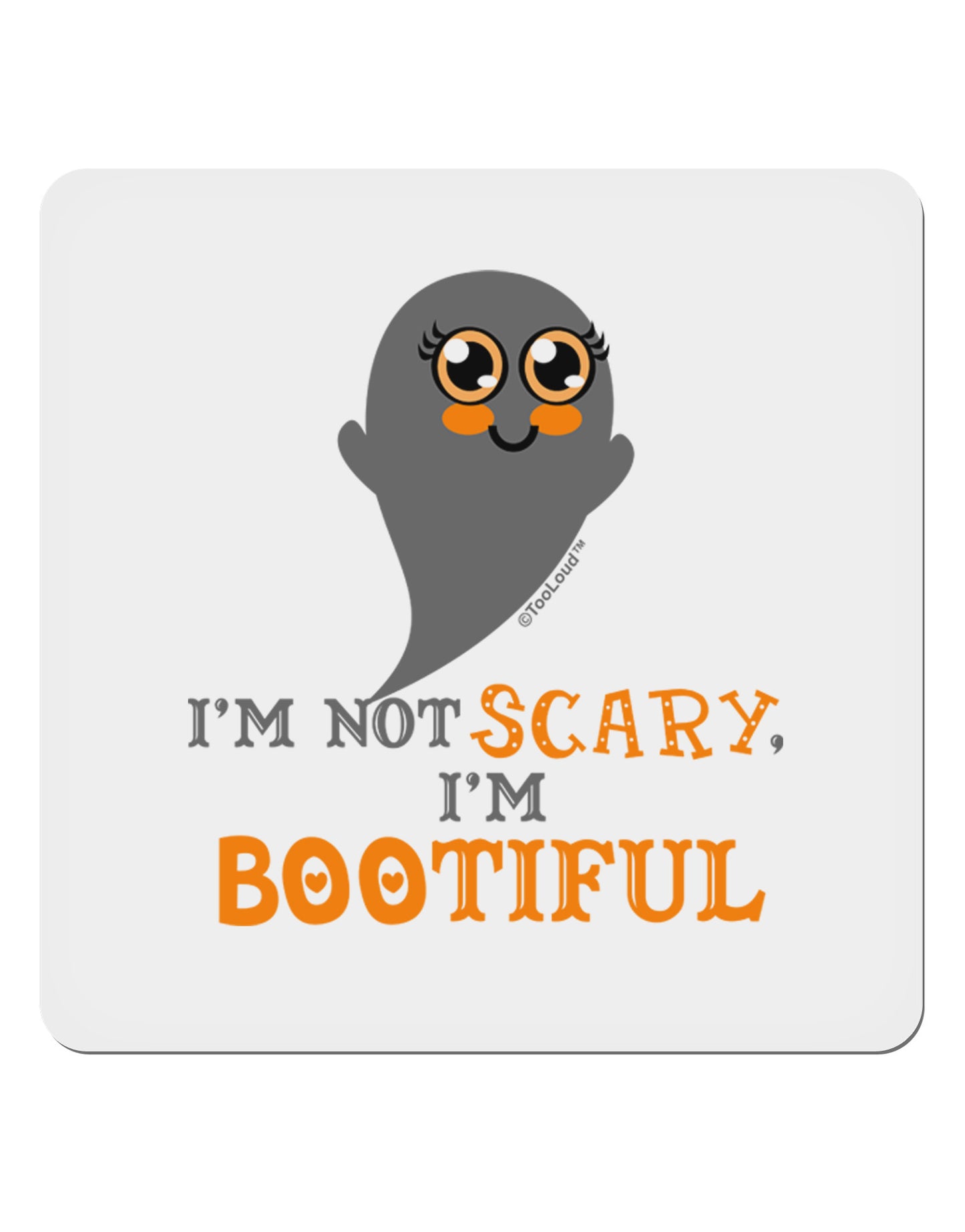 BOOtiful Ghost Orange 4x4" Square Sticker 4 Pieces-Stickers-TooLoud-White-Davson Sales