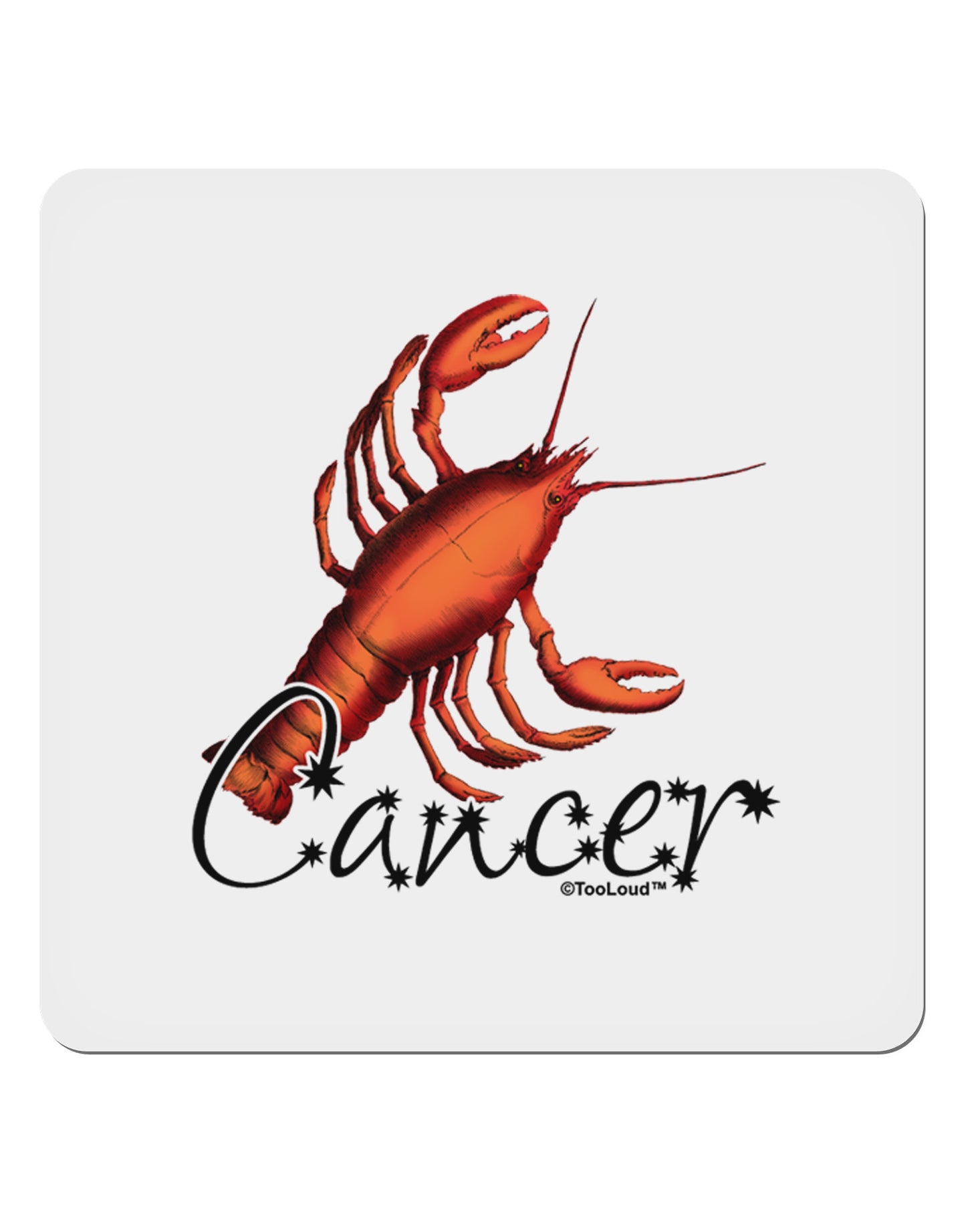 Cancer Color Illustration 4x4" Square Sticker 4 Pieces-Stickers-TooLoud-White-Davson Sales