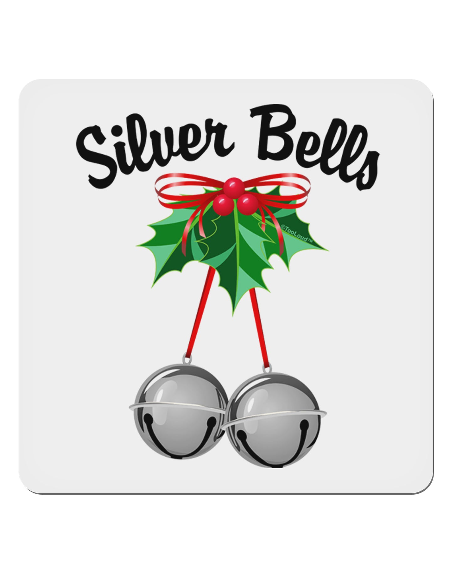 Silver Bells 4x4" Square Sticker-Stickers-TooLoud-1-Davson Sales