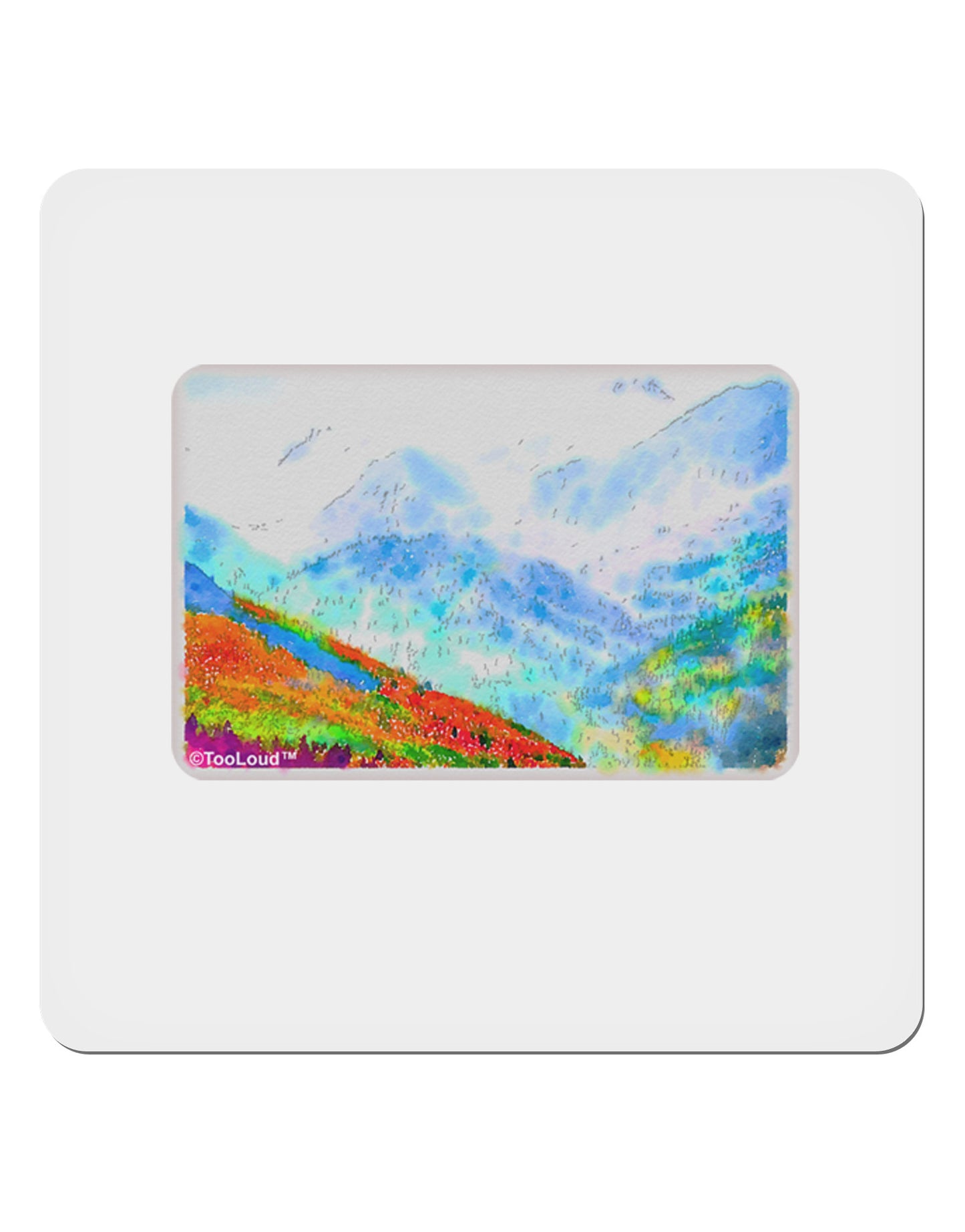 CO Fog Mountains Watercolor 4x4" Square Sticker-Stickers-TooLoud-1-Davson Sales