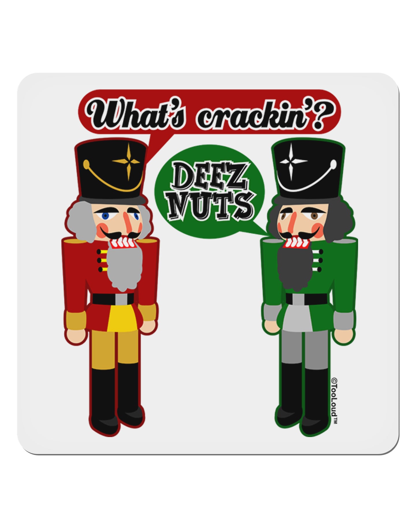 Whats Crackin - Deez Nuts 4x4" Square Sticker-Stickers-TooLoud-1-Davson Sales