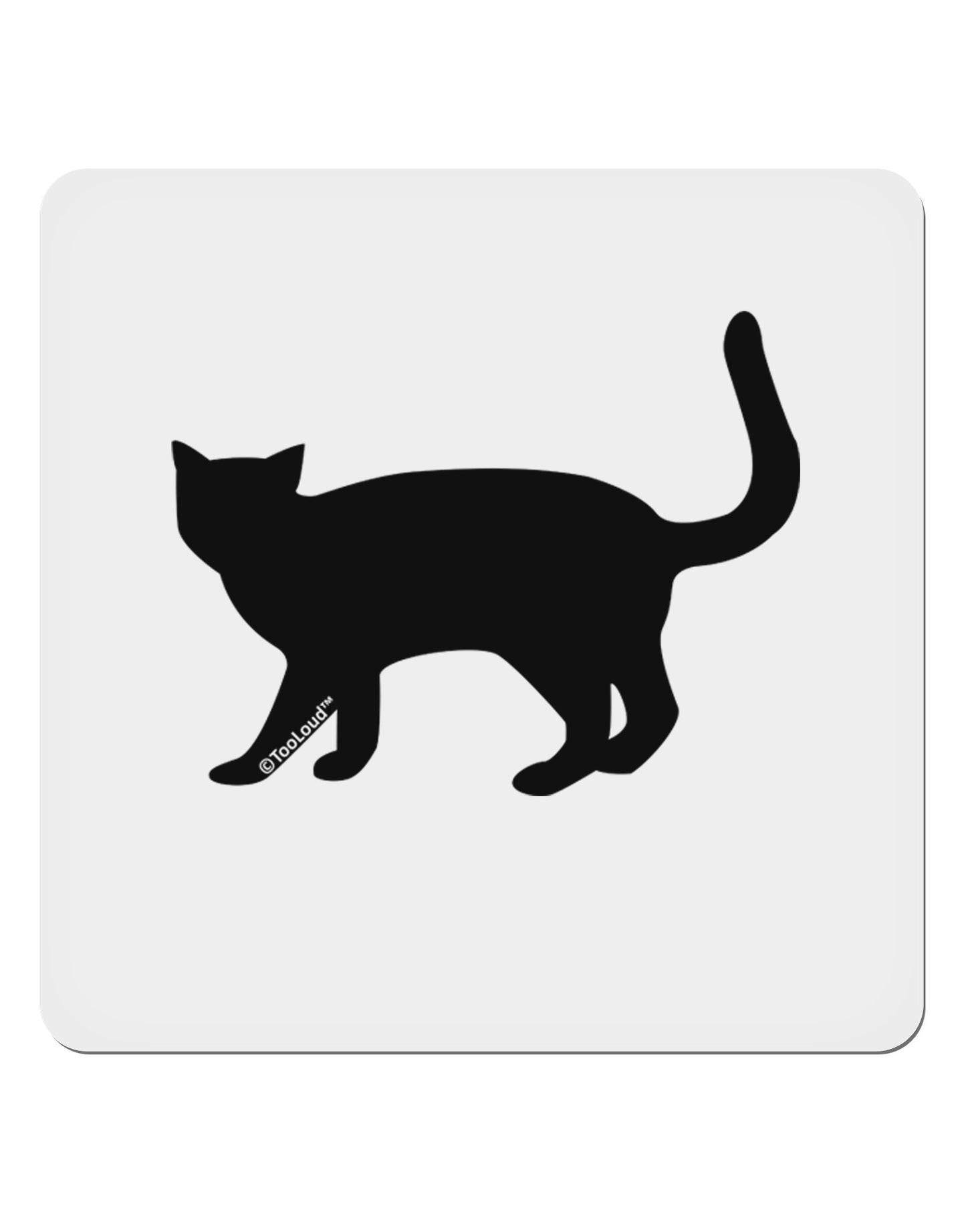 Cat Silhouette Design 4x4" Square Sticker 4 Pieces-Stickers-TooLoud-White-Davson Sales