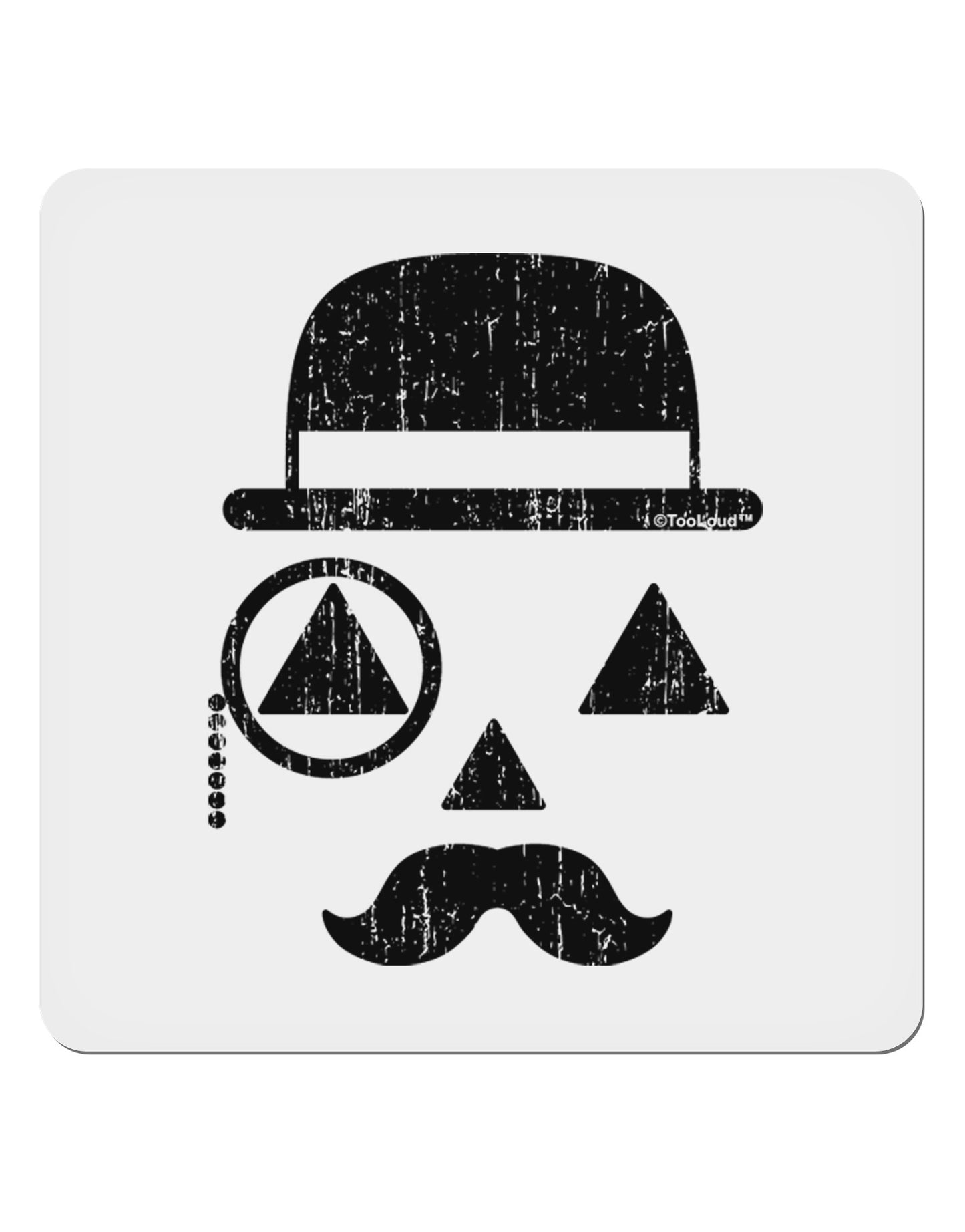 Gentleman Pumpkin Distressed 4x4" Square Sticker 4 Pieces-Stickers-TooLoud-White-Davson Sales