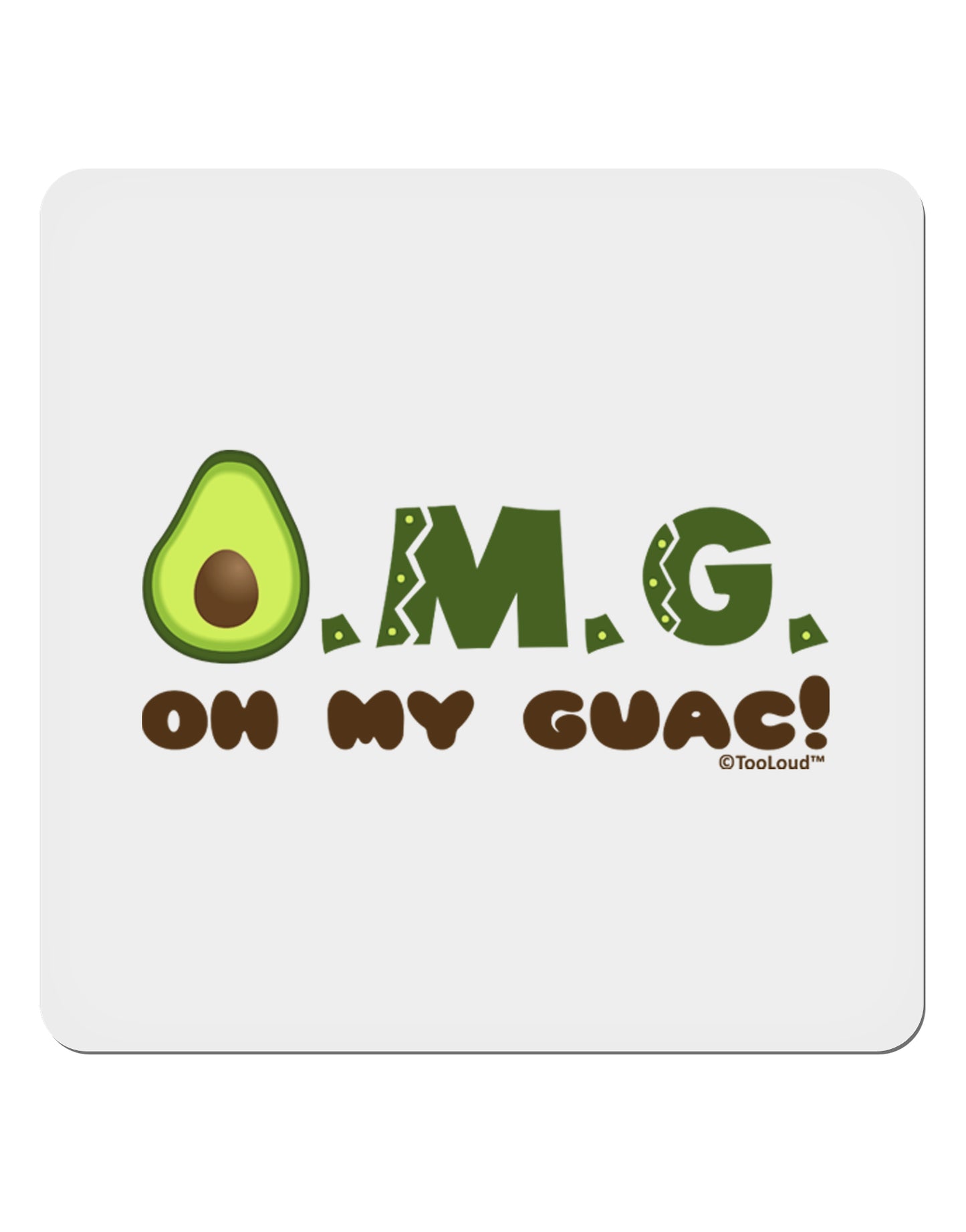 OMG - Oh My Guac - Guacamole Design 4x4" Square Sticker 4 Pieces-Stickers-TooLoud-White-Davson Sales