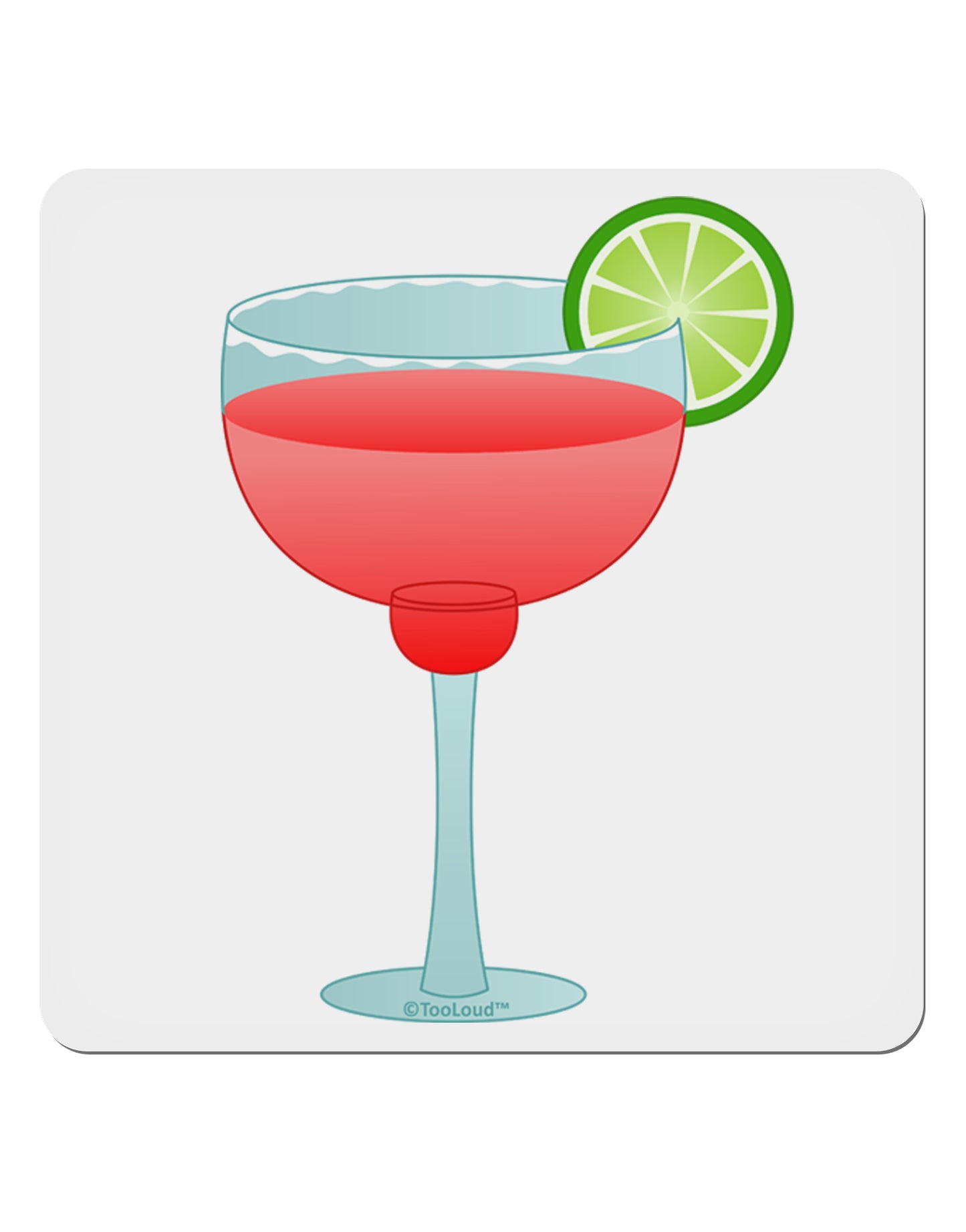 Red Margarita with Lime - Cinco de Mayo 4x4" Square Sticker 4 Pieces-Stickers-TooLoud-White-Davson Sales