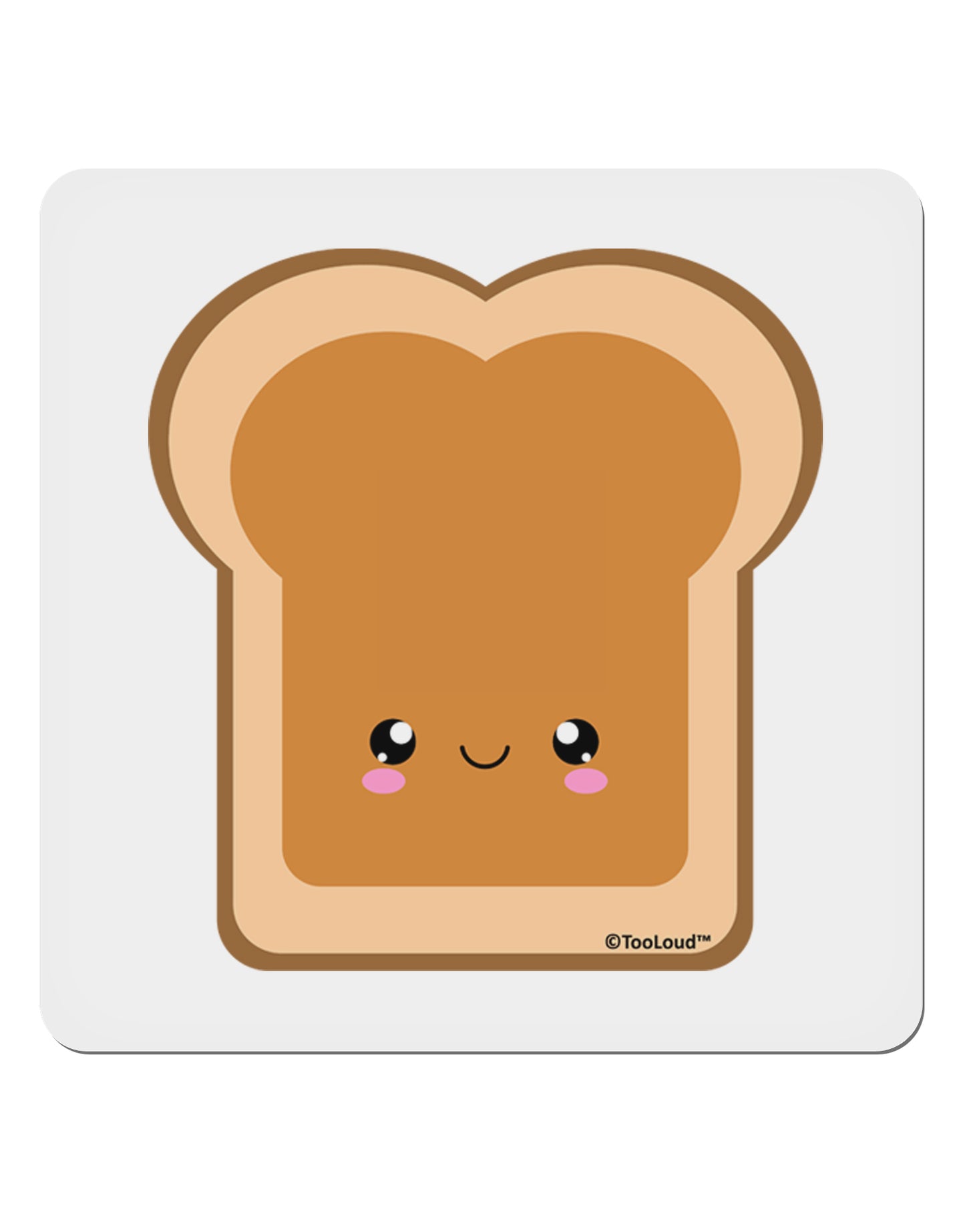 Cute Matching Design - PB and J - Peanut Butter 4x4" Square Sticker 4 Pieces-Stickers-TooLoud-White-Davson Sales