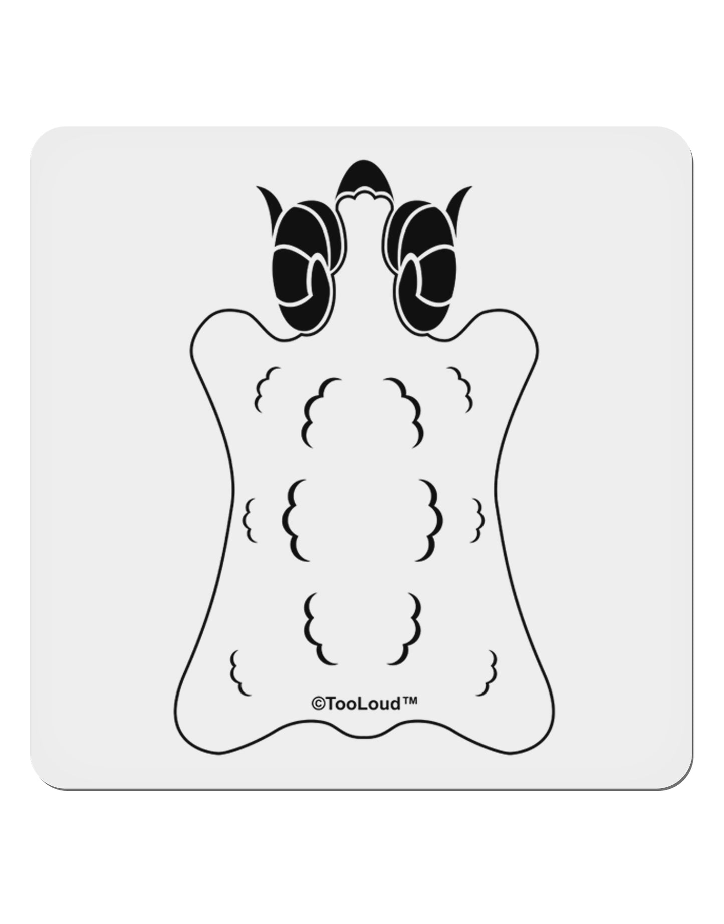 Golden Fleece Black and White Design 4x4" Square Sticker 4 Pieces-Stickers-TooLoud-White-Davson Sales