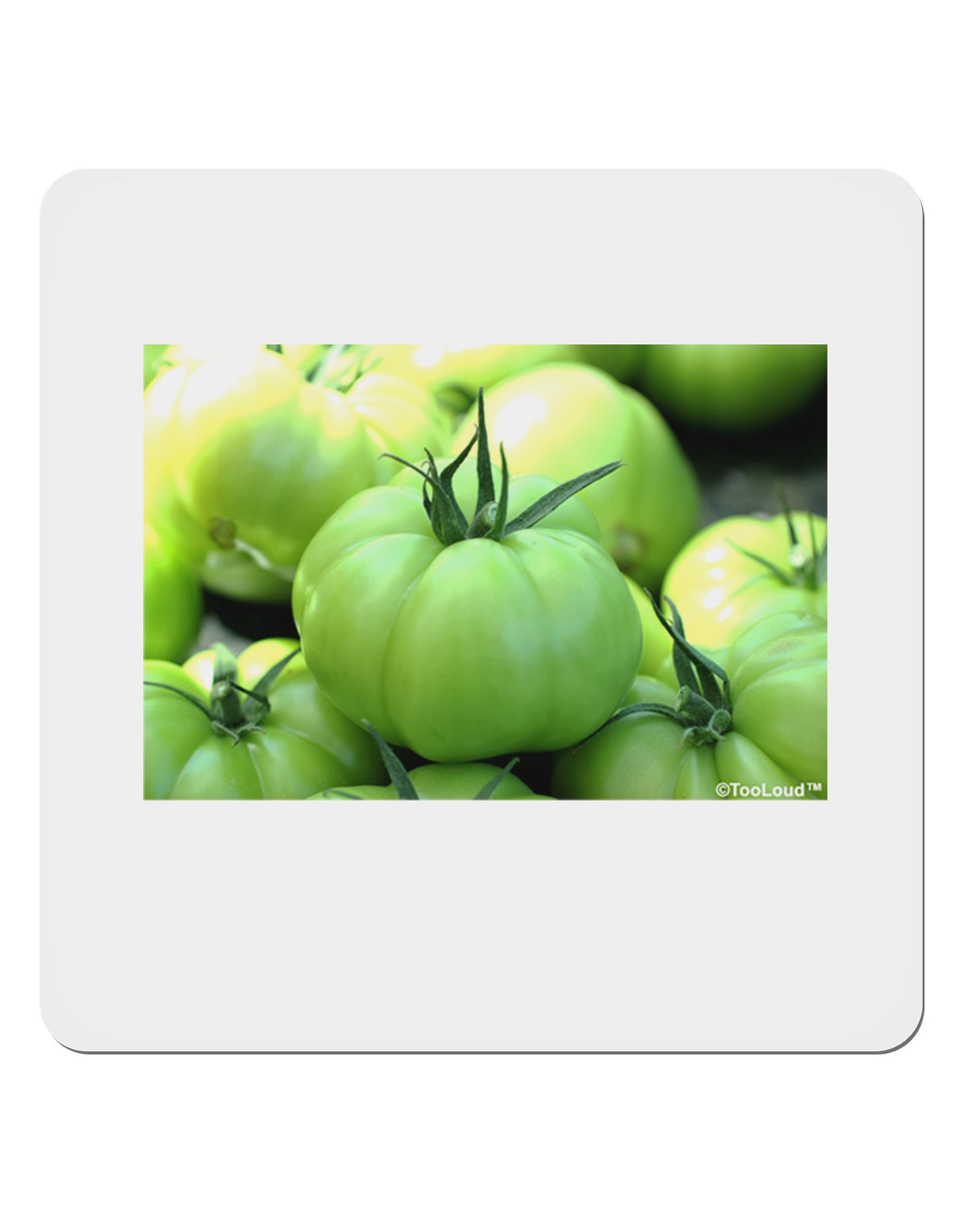 Buy Local - Green Tomatoes 4x4" Square Sticker 4 Pieces-Stickers-TooLoud-White-Davson Sales