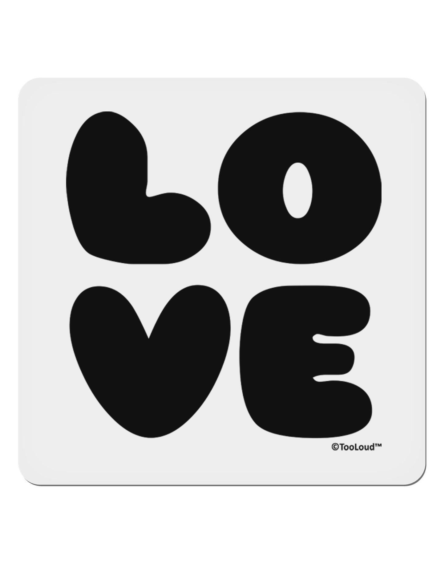 LOVE Text 4x4" Square Sticker 4 Pieces-Stickers-TooLoud-White-Davson Sales