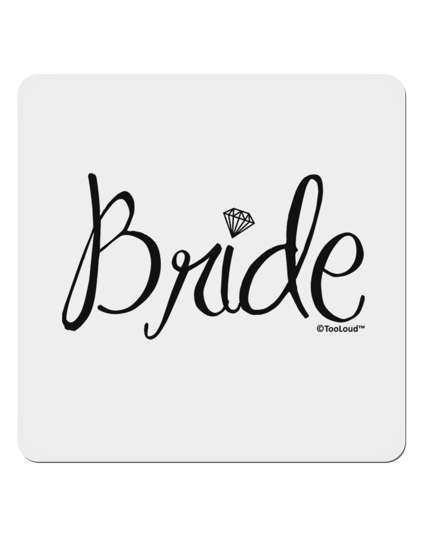 Bride Design - Diamond 4x4" Square Sticker 4 Pieces-Stickers-TooLoud-White-Davson Sales