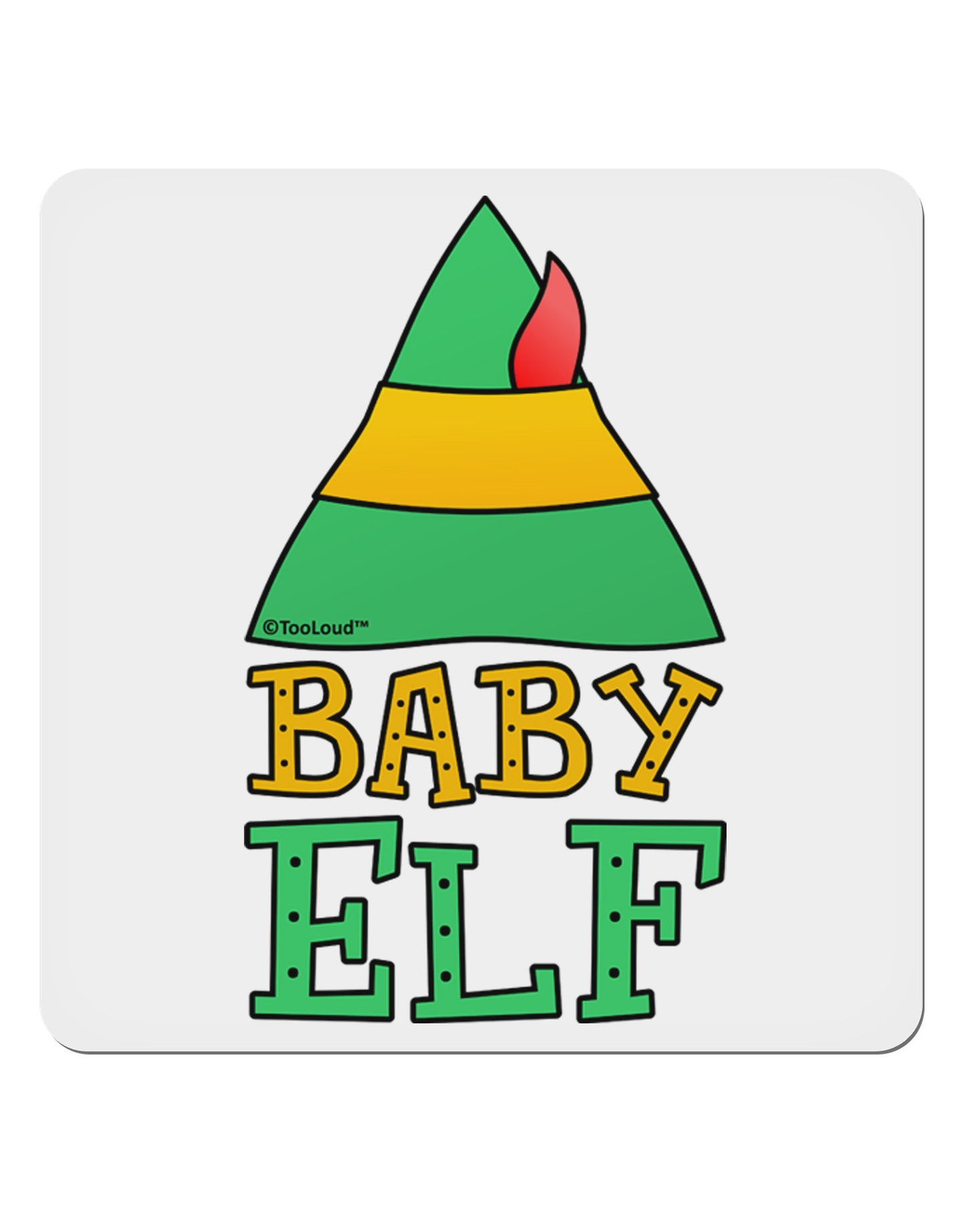 Matching Christmas Design - Elf Family - Baby Elf 4x4" Square Sticker 4 Pieces-Stickers-TooLoud-White-Davson Sales