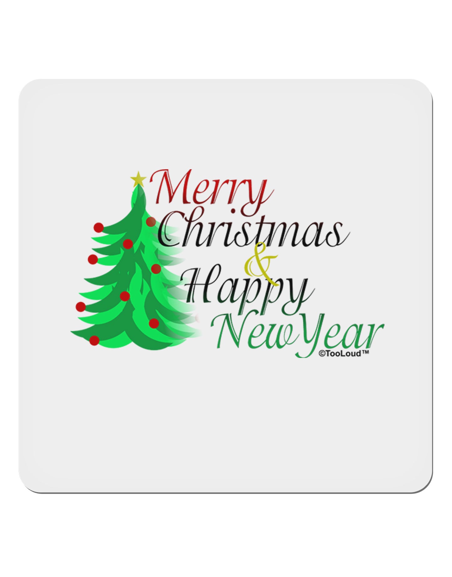Merry Christmas & Happy New Year 4x4" Square Sticker-Stickers-TooLoud-1-Davson Sales