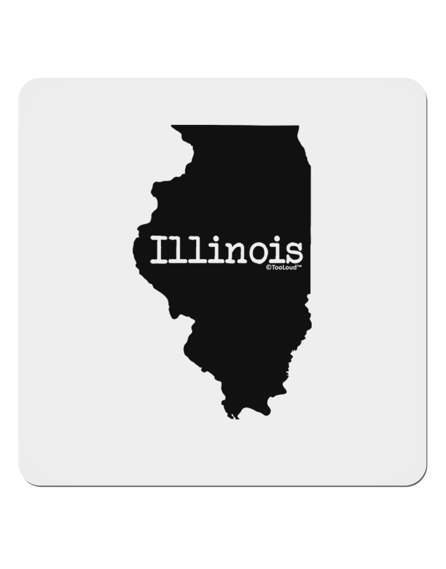 Illinois - United States Shape 4x4" Square Sticker 4 Pieces-Stickers-TooLoud-White-Davson Sales