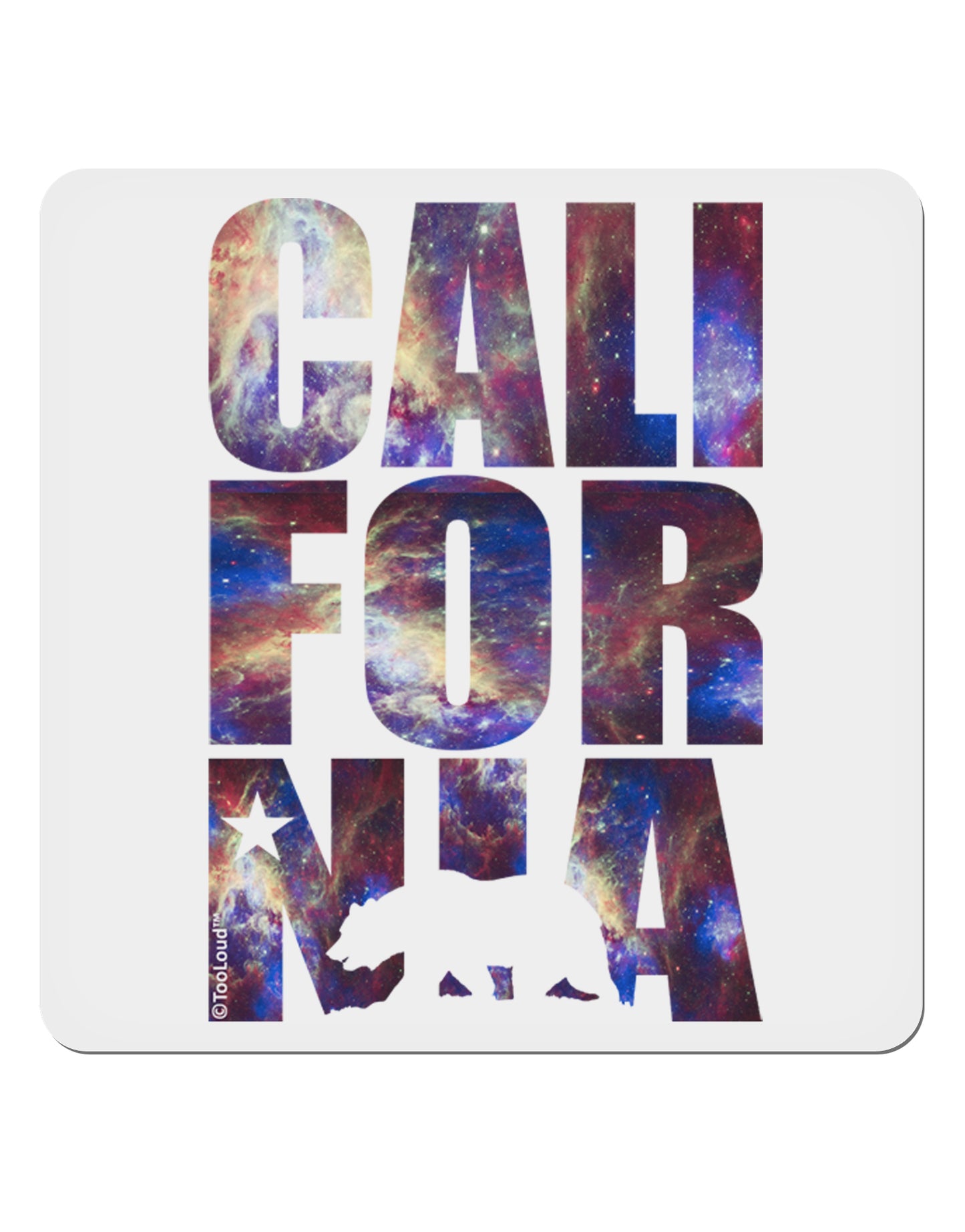 California Republic Design - Space Nebula Print 4x4" Square Sticker 4 Pieces-Stickers-TooLoud-White-Davson Sales