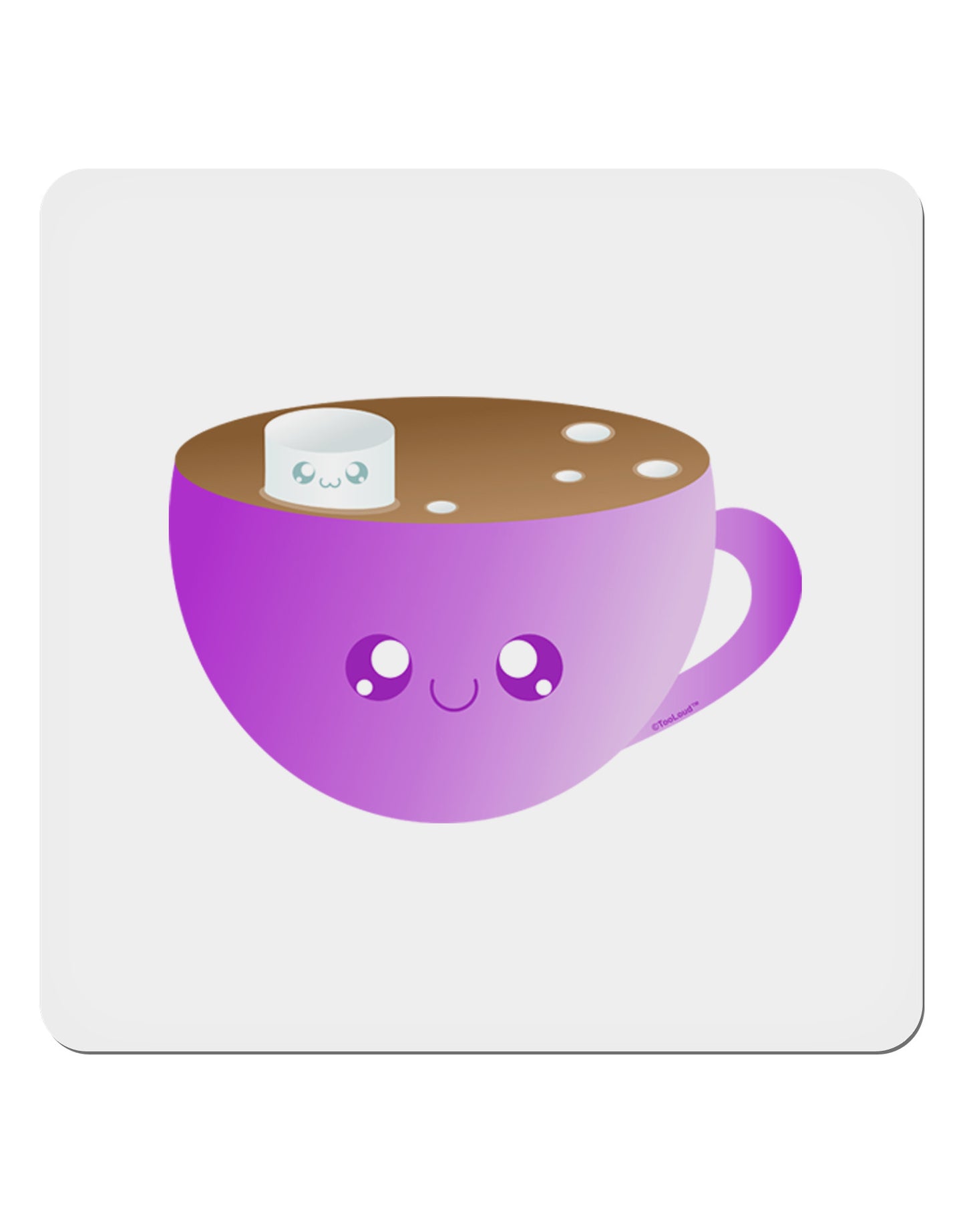 Cute Hot Cocoa Christmas 4x4" Square Sticker 4 Pieces-Stickers-TooLoud-White-Davson Sales