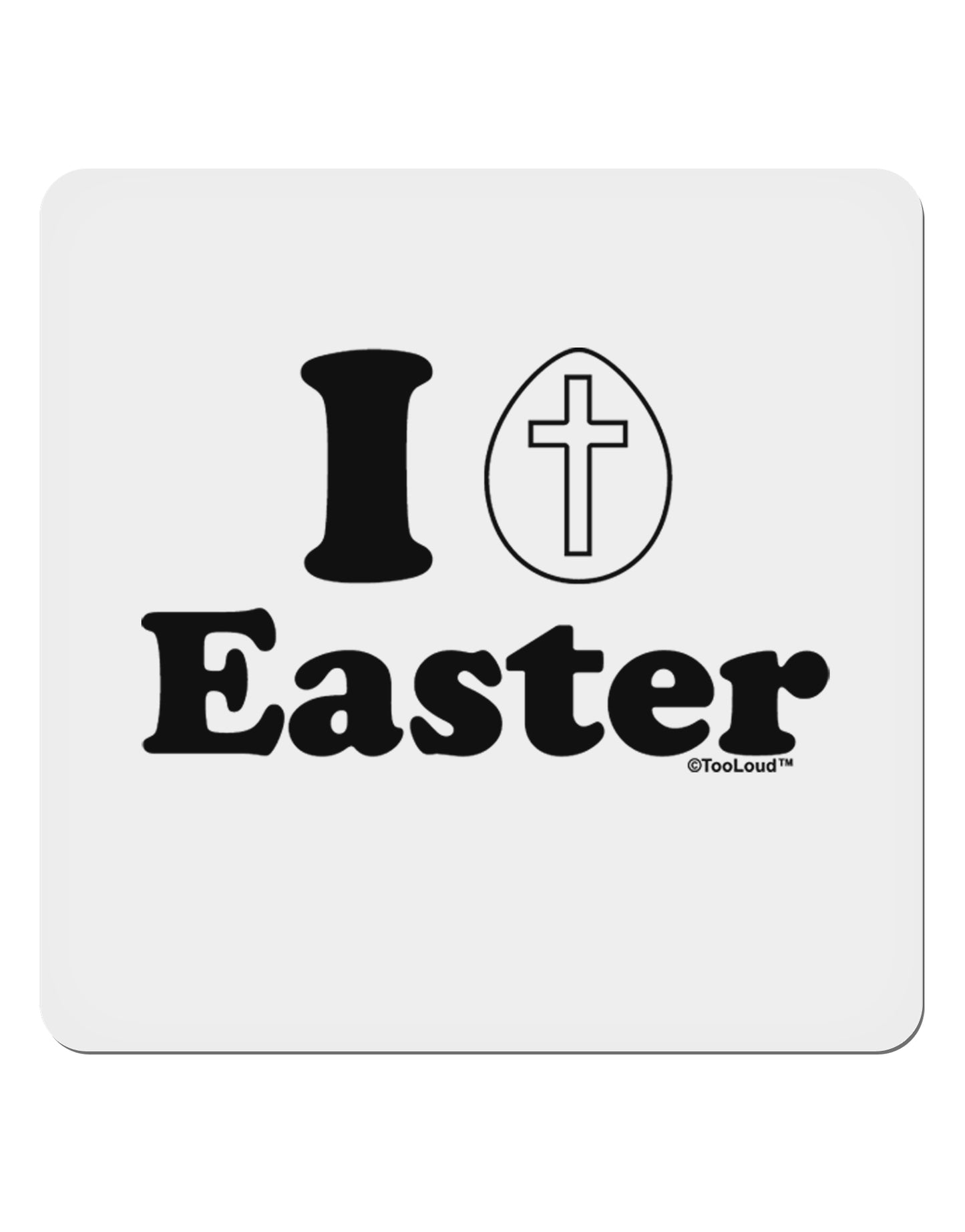 I Egg Cross Easter Design 4x4" Square Sticker 4 Pieces-Stickers-TooLoud-White-Davson Sales