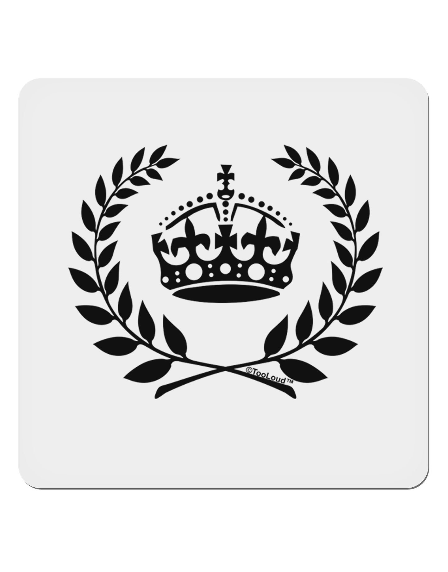 Crown and Laurel 4x4" Square Sticker-Stickers-TooLoud-1-Davson Sales