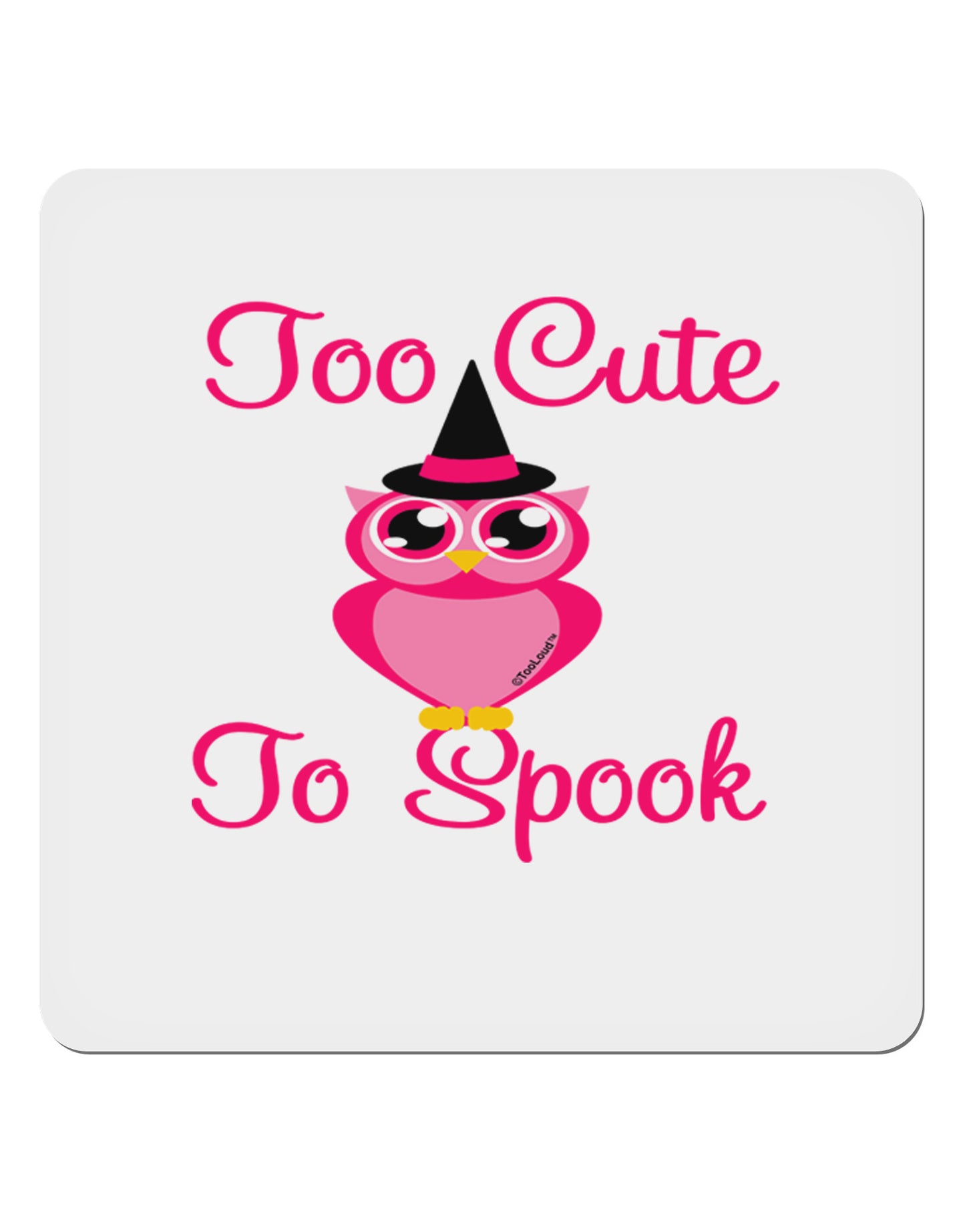Owl Too Cute Pink 4x4" Square Sticker 4 Pieces-Stickers-TooLoud-White-Davson Sales